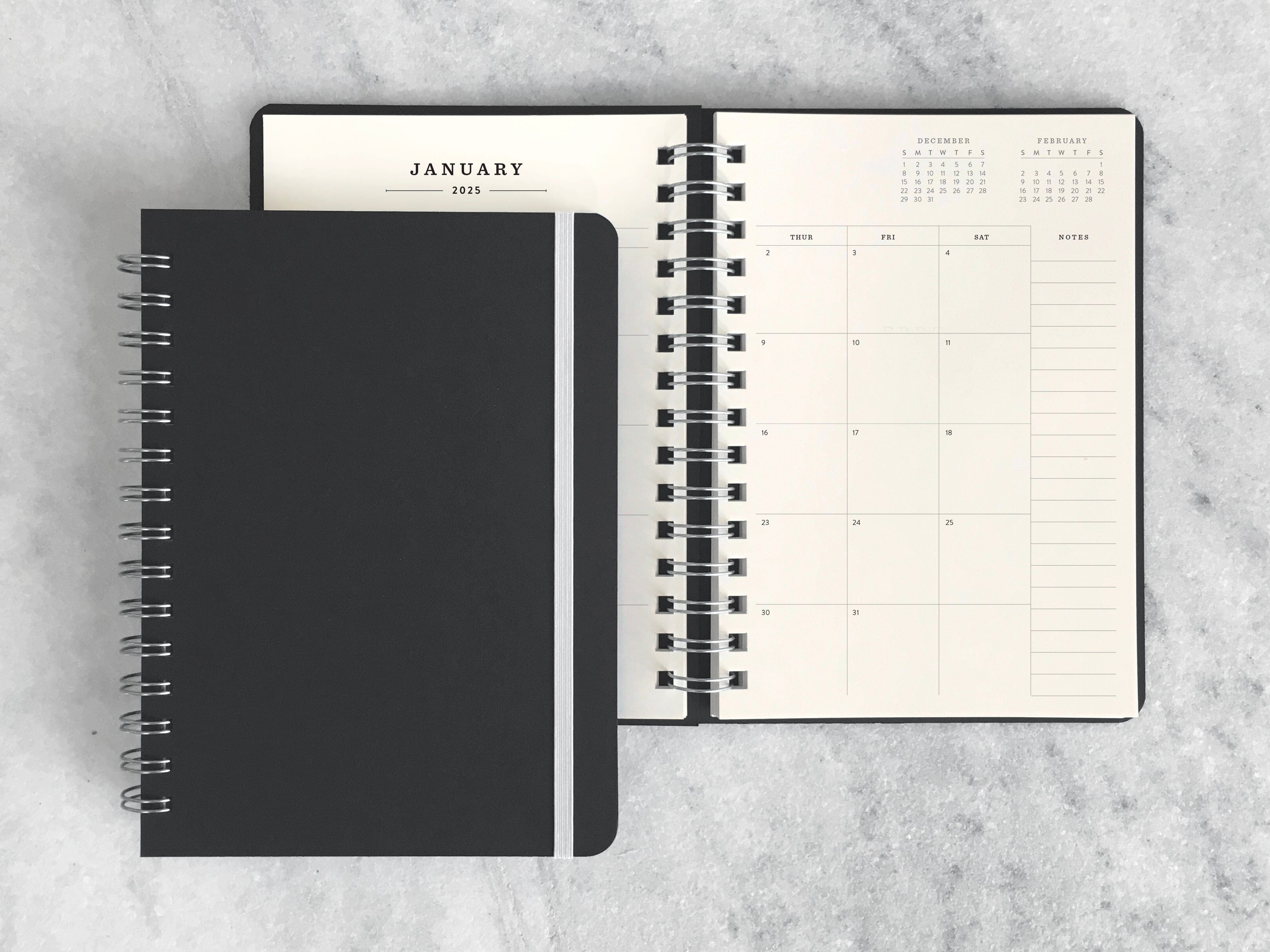 Favorite Story Hardcover Planner Blank Cover 12-Month Planner - Black Hard Cover