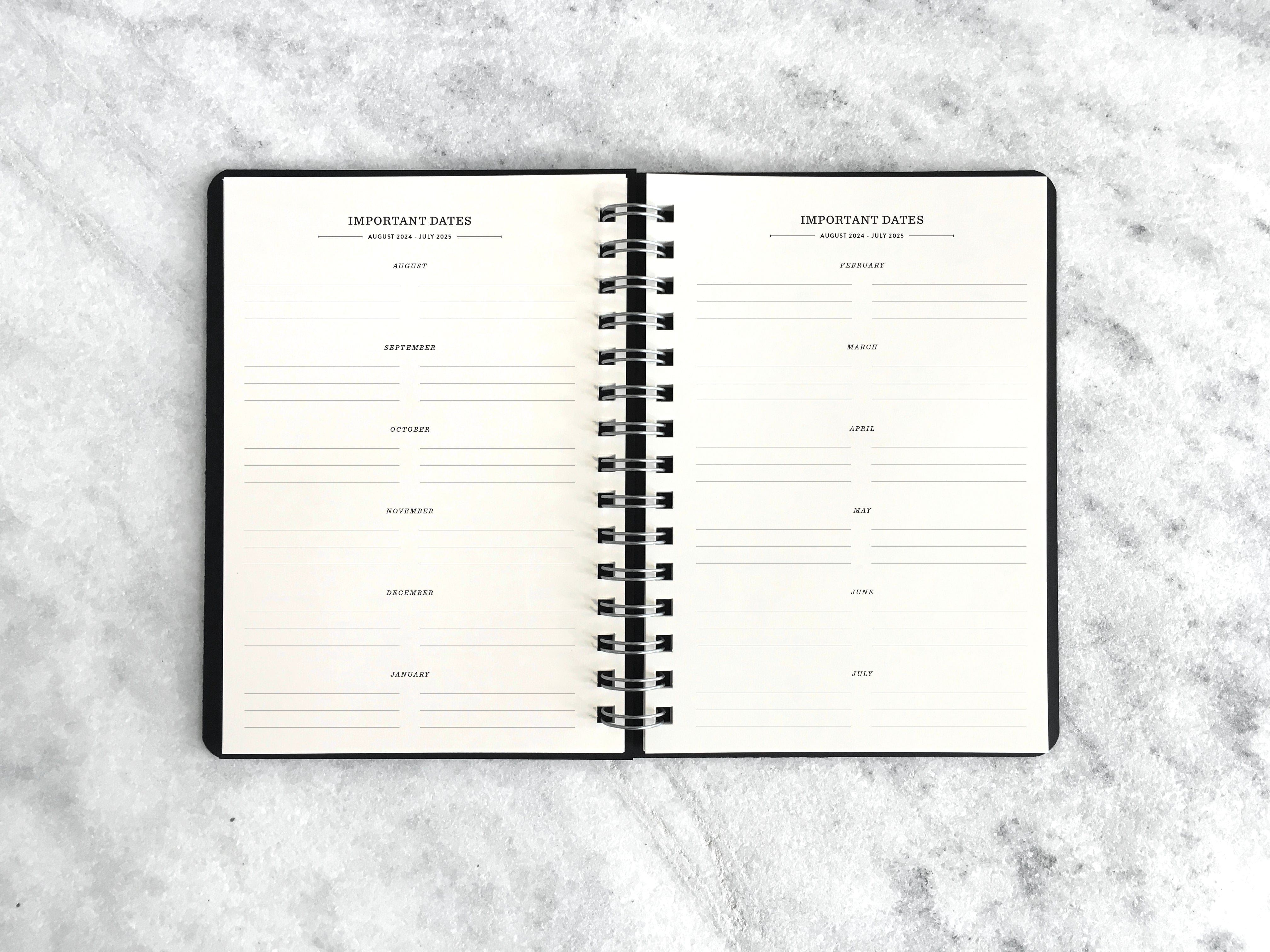 Favorite Story Hardcover Planner Blank Cover 12-Month Planner - Black Hard Cover