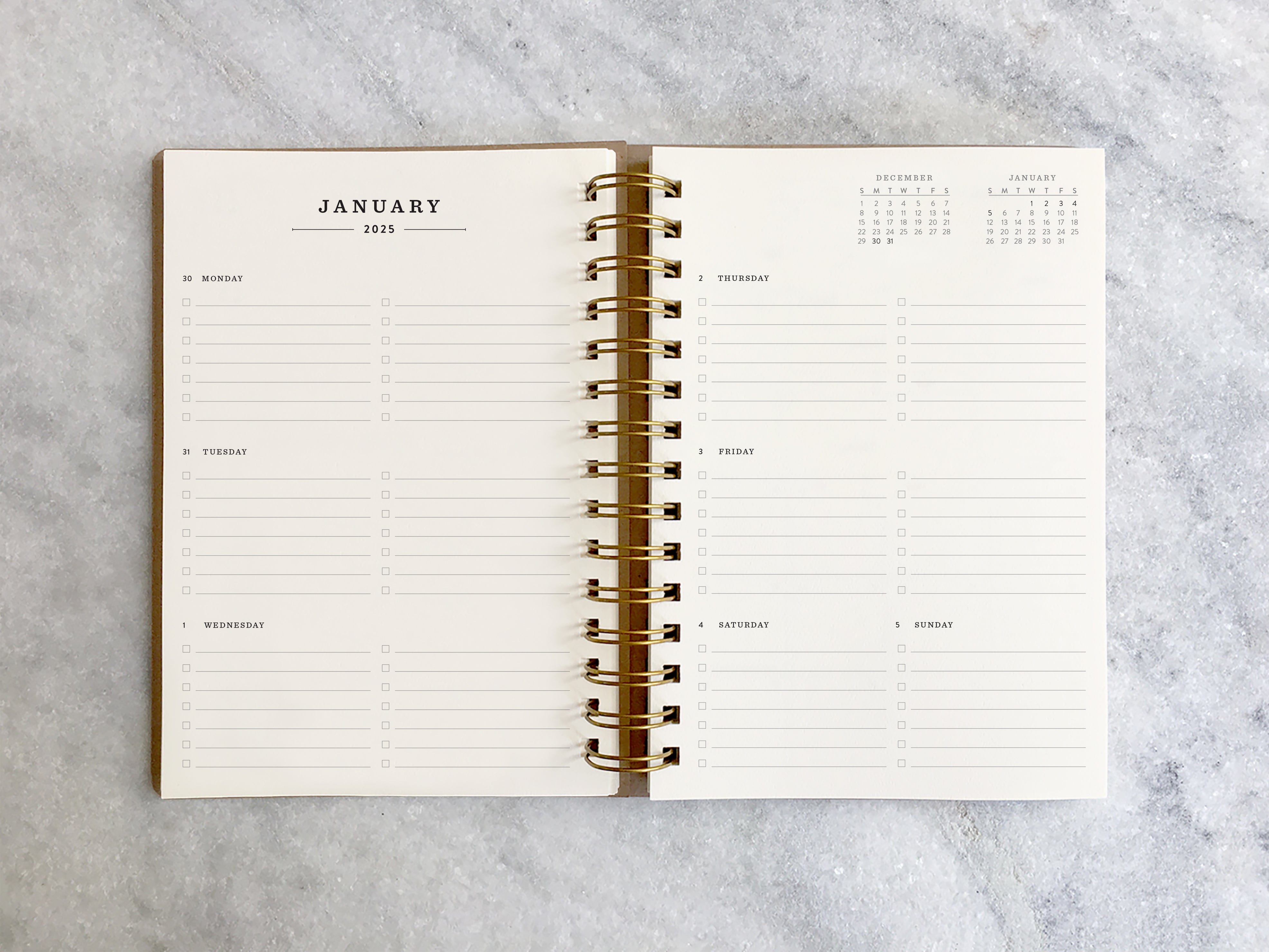 Favorite Story Hardcover Planner "2024" 12-Month Planner - Kraft Hard Cover