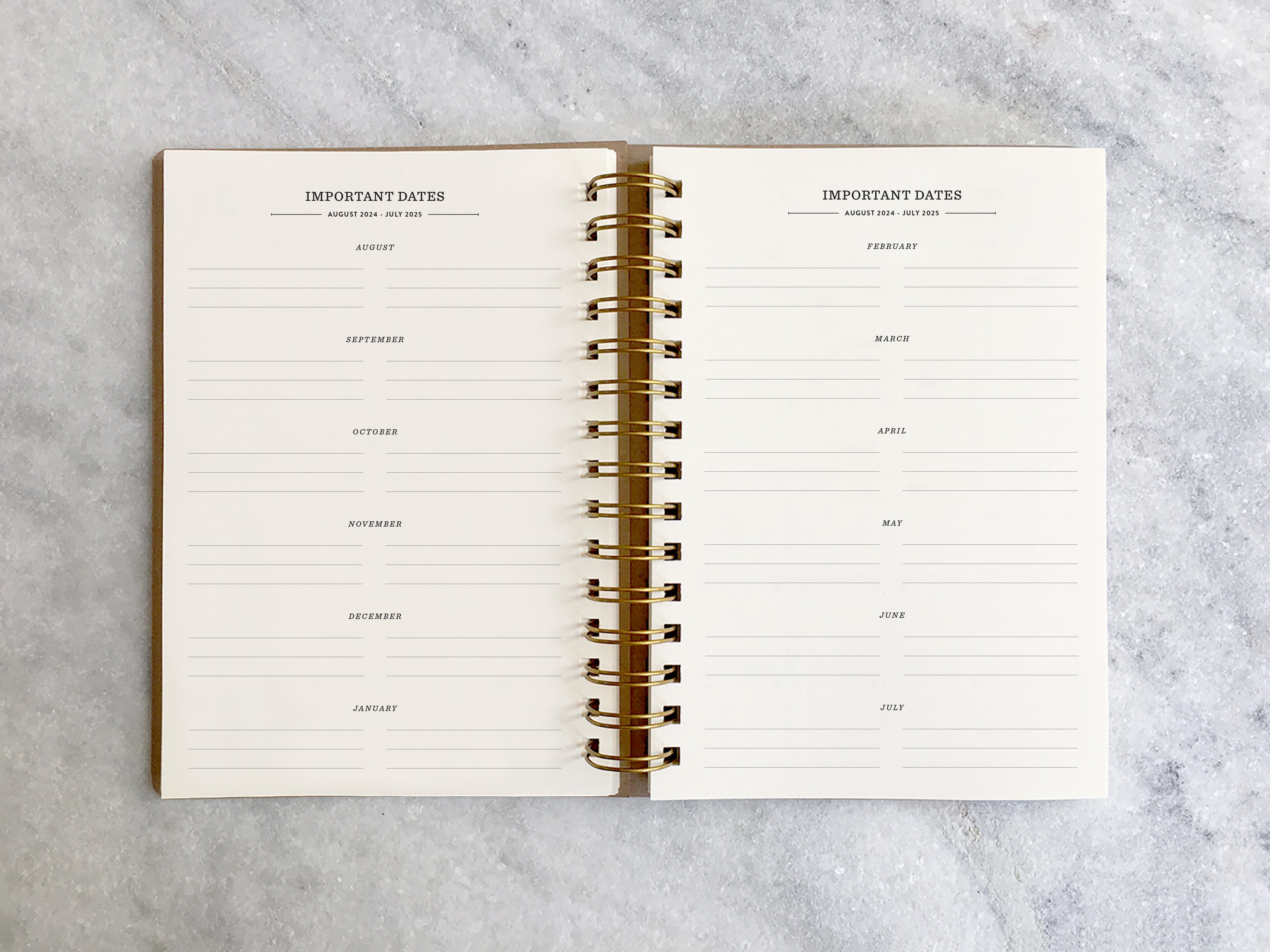 Favorite Story Hardcover Planner Blank Cover 12-Month Planner - Kraft Hard Cover