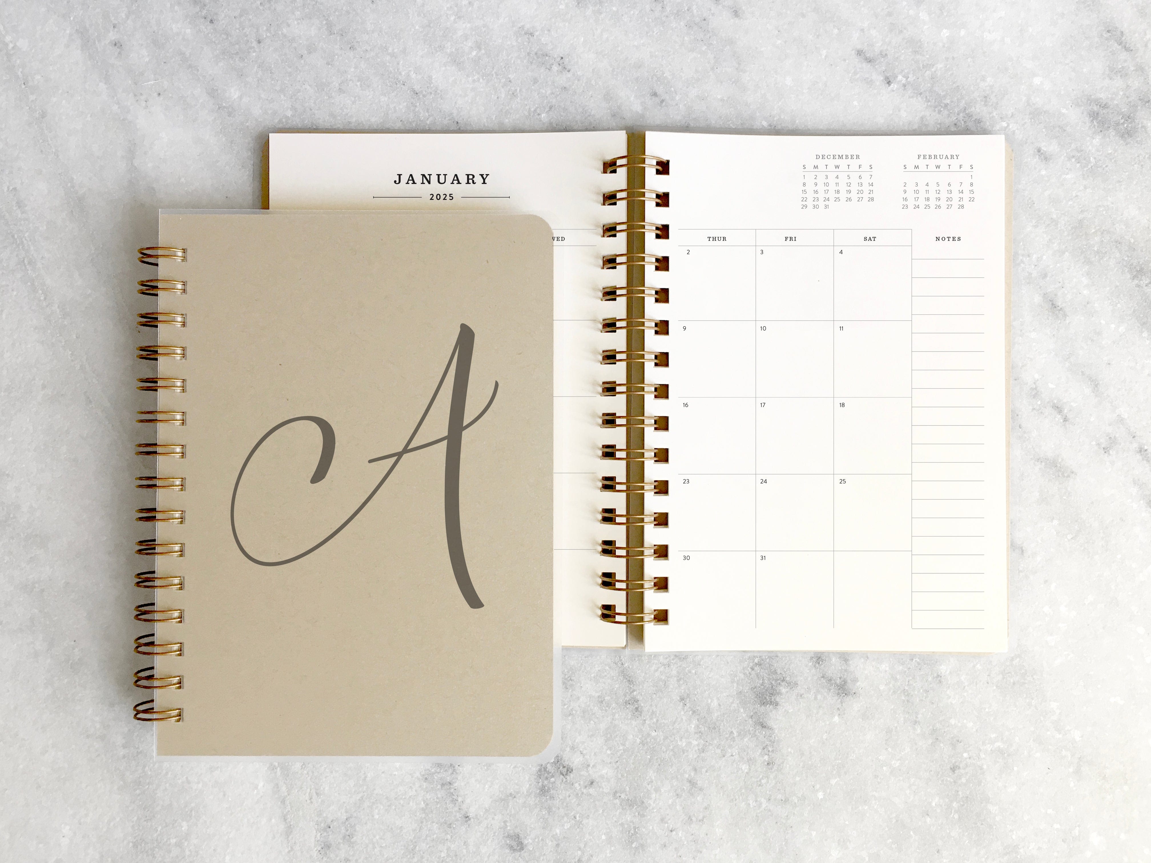 Favorite Story Planner Monogram 12-Month Planner - Kraft Soft Cover