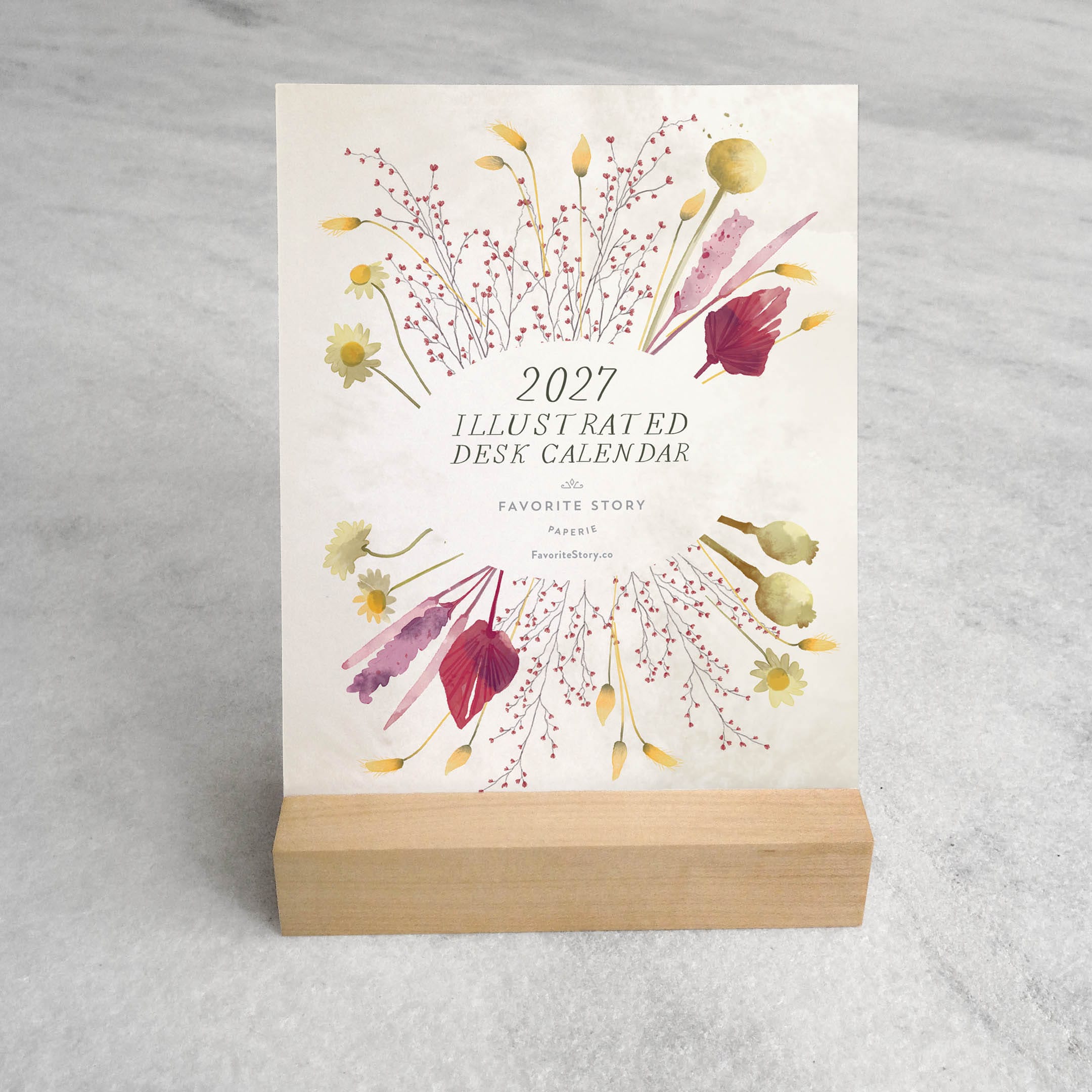 Favorite Story Desk Calendar Favorite Story 2027 Desk Calendar, Dried Field Flowers