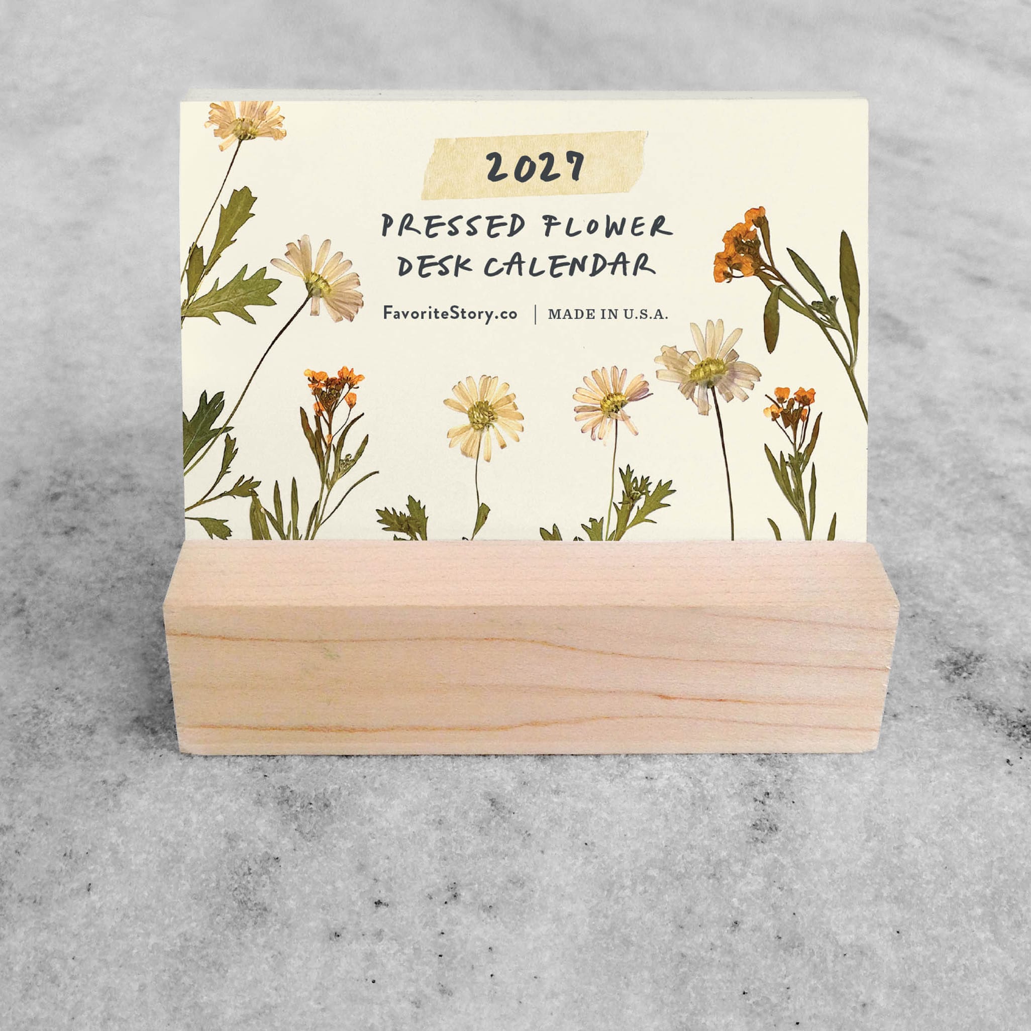 Favorite Story Mini Desk Calendar Favorite Story 2027 Mini Desk Calendar, Pressed Flowers