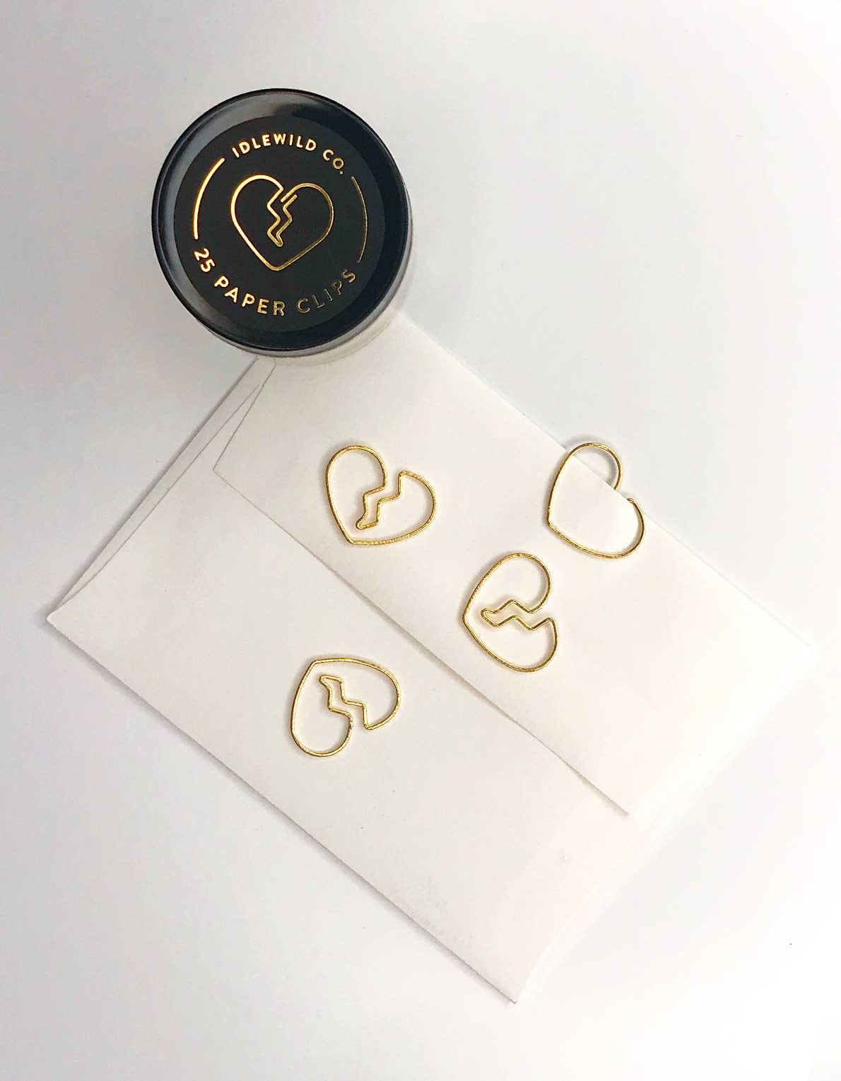 Favorite Story Idlewild Co. Broken Heart Gold Plated Paper Clips (Jar of 25)
