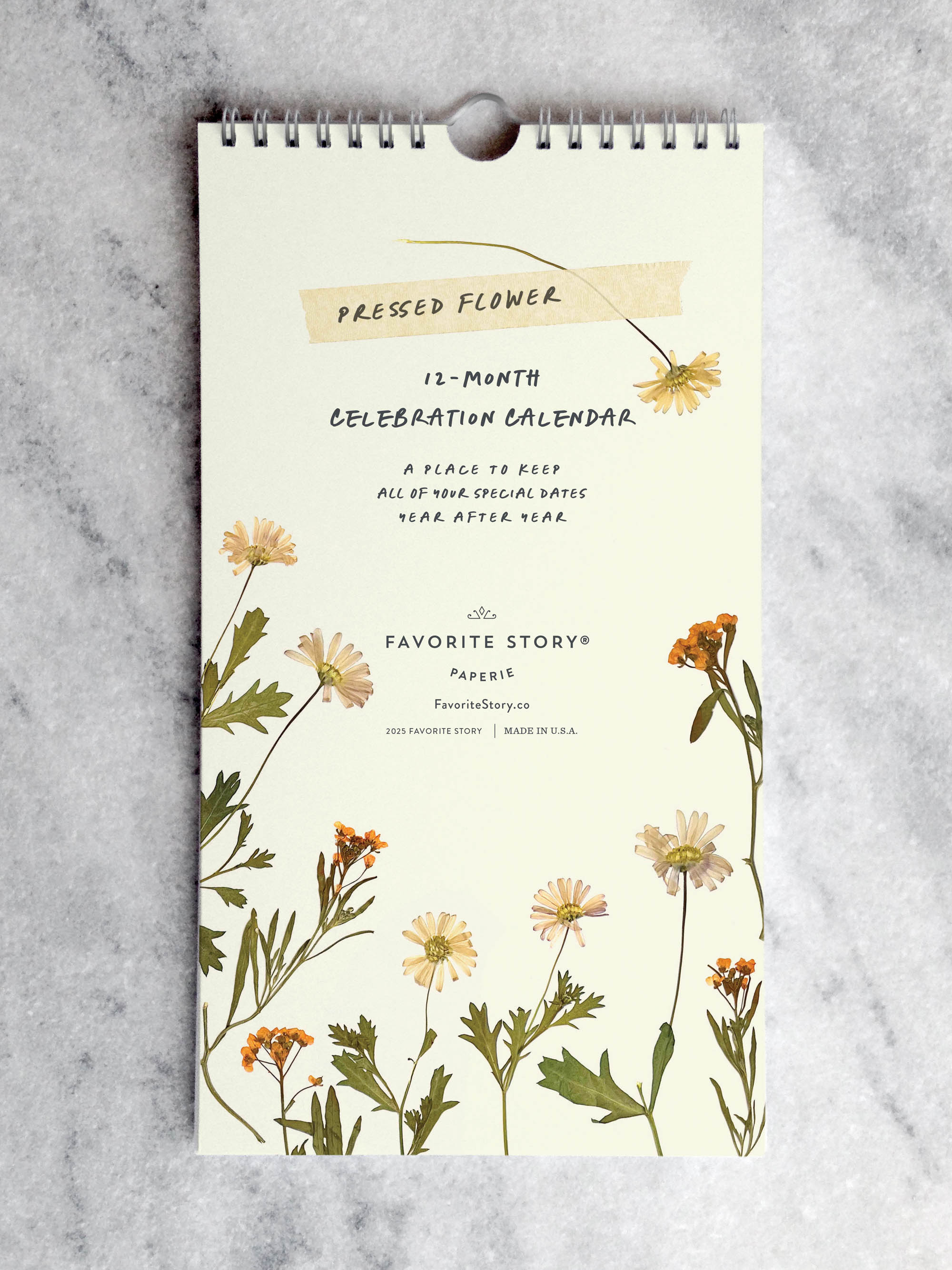Favorite Story Celebration Calendar Field Flowers Celebration Calendar, Pressed Flowers