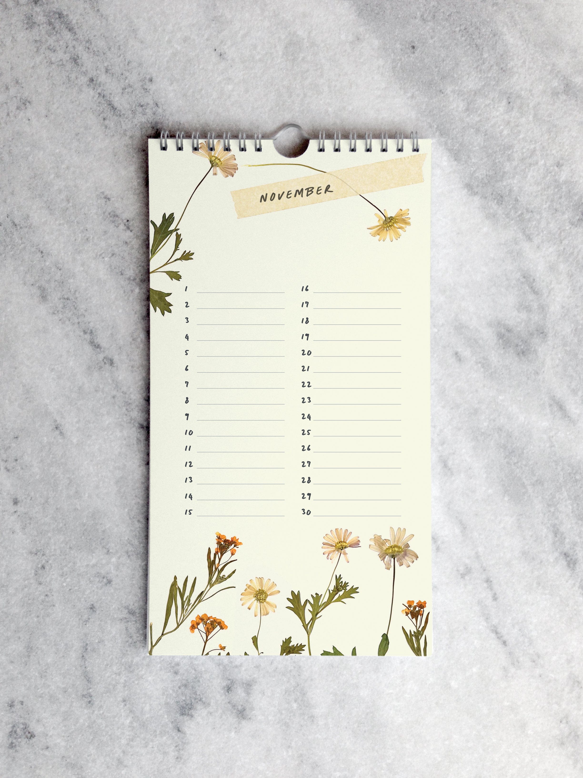 Favorite Story Celebration Calendar Field Flowers Celebration Calendar, Pressed Flowers