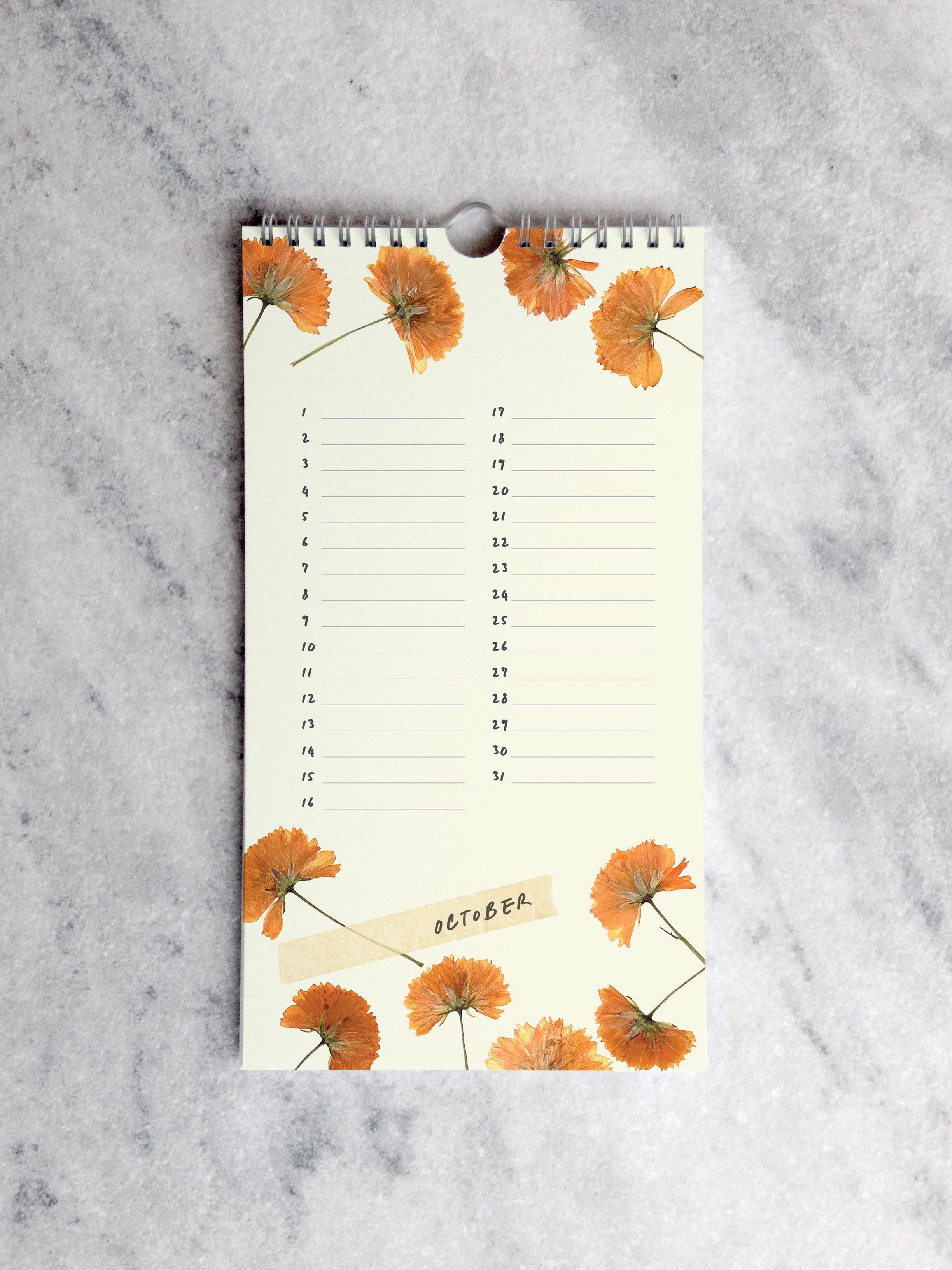 Favorite Story Celebration Calendar Field Flowers Celebration Calendar, Pressed Flowers