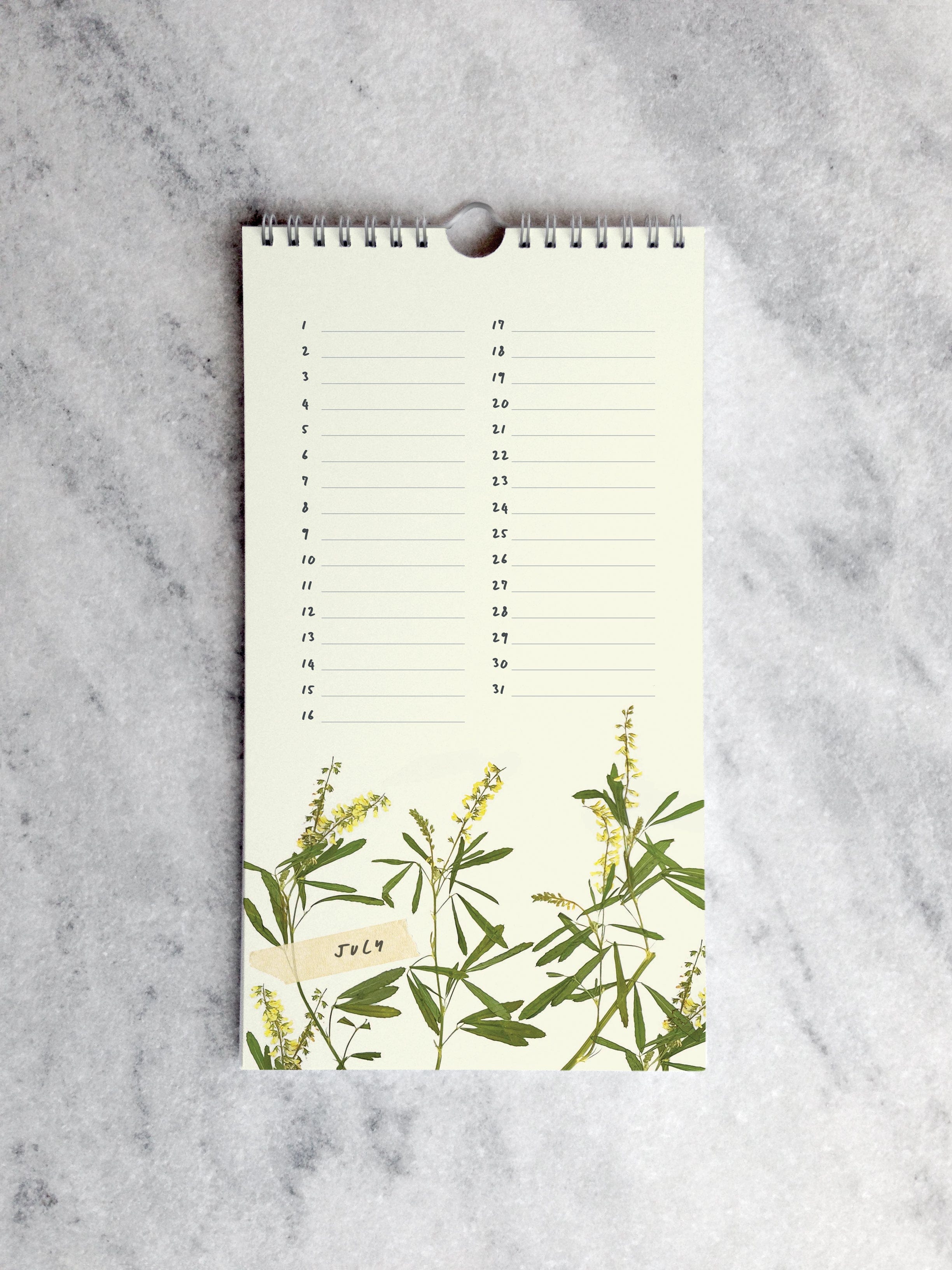 Favorite Story Celebration Calendar Field Flowers Celebration Calendar, Pressed Flowers