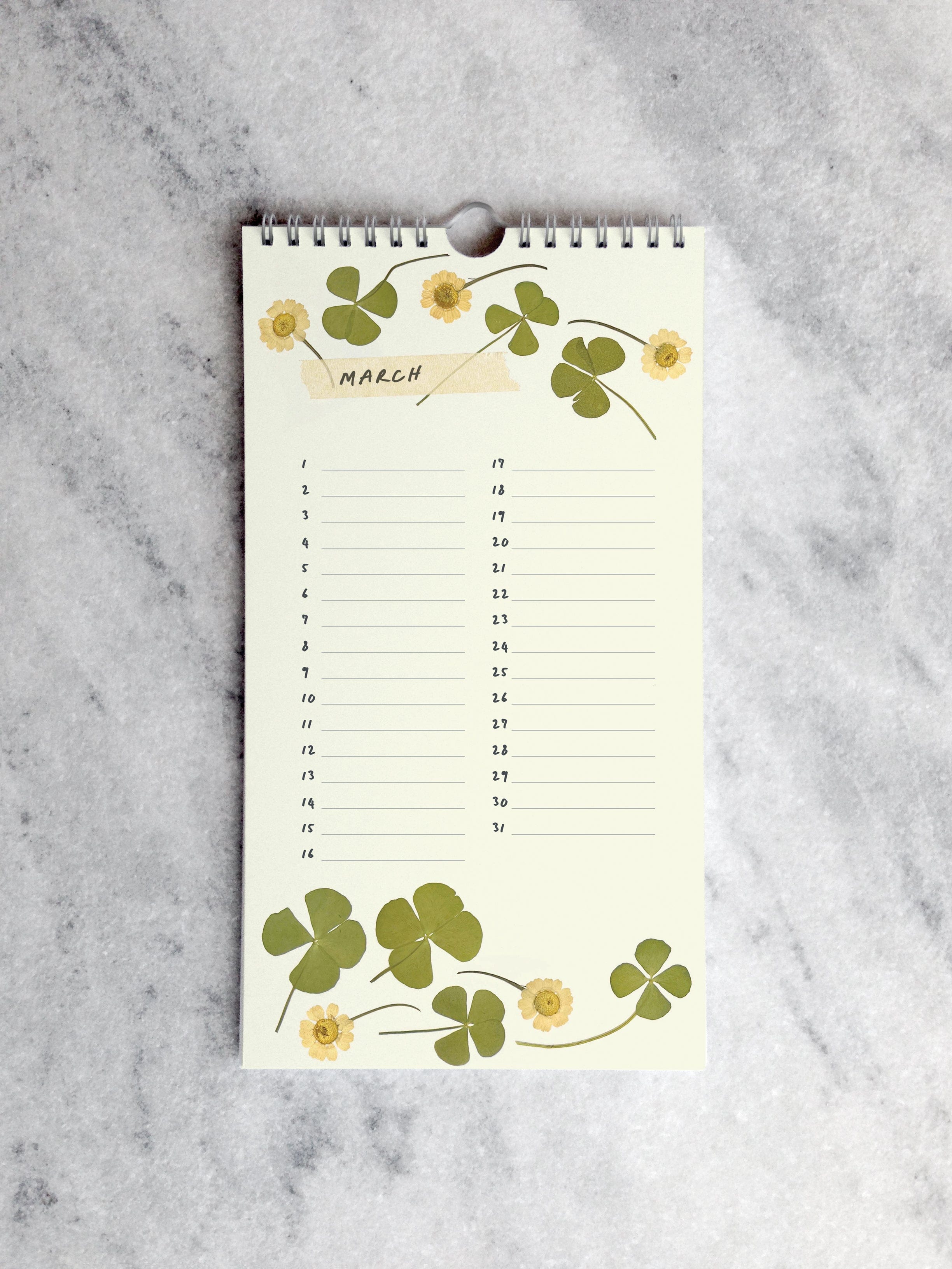 Favorite Story Celebration Calendar Field Flowers Celebration Calendar, Pressed Flowers