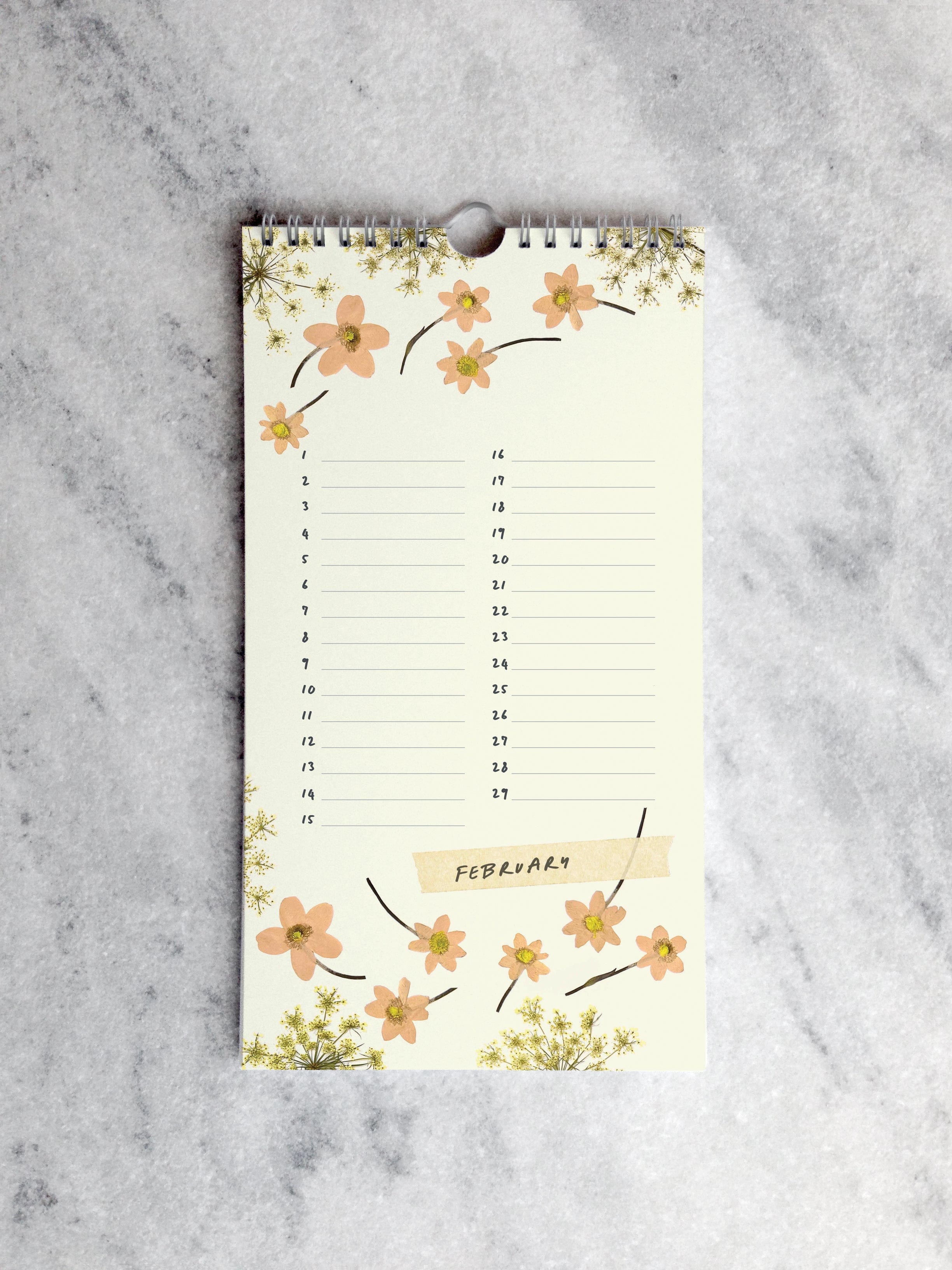 Favorite Story Celebration Calendar Field Flowers Celebration Calendar, Pressed Flowers