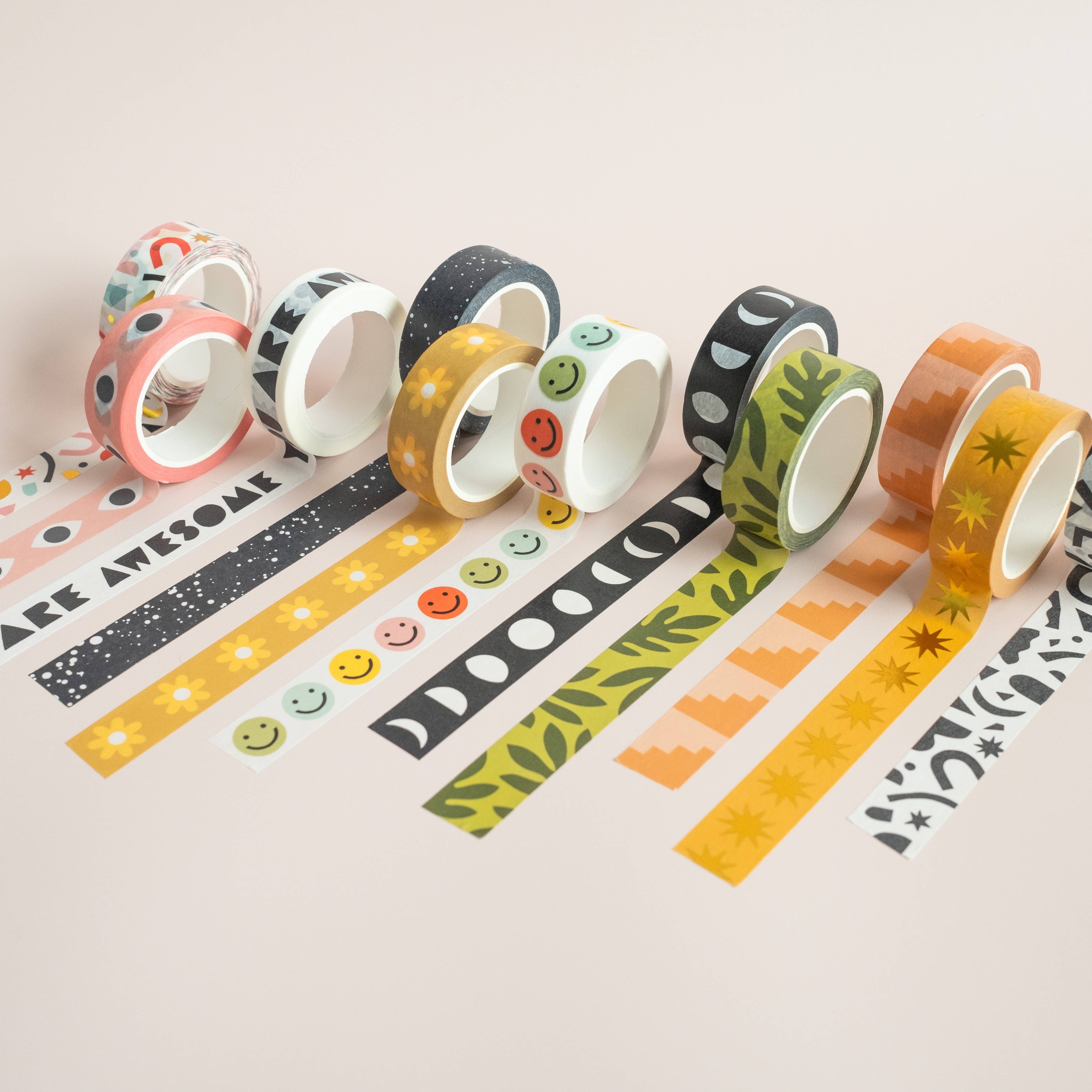 Favorite Story Worthwhile Paper Confetti Pattern Washi Tape - Color & Gold Foil