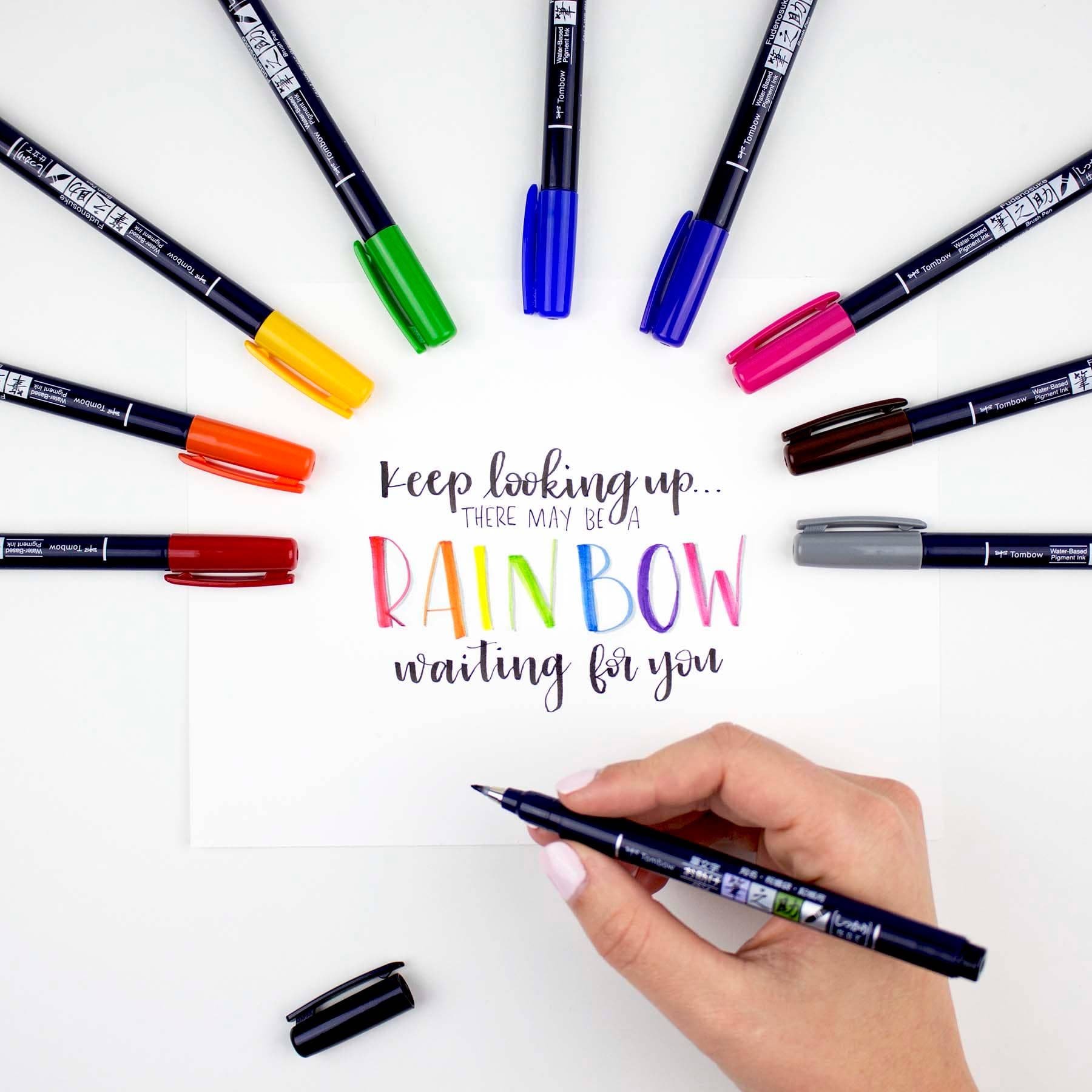 Favorite Story Tombow Fudenosuke Colors Calligraphy Brush Pens - 10-Pack