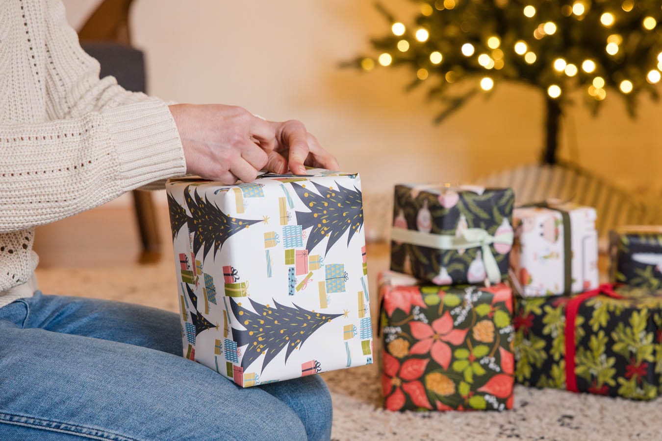 Favorite Story Gift Wrap 3 Sheets Gifts Under the Tree Gift Wrap