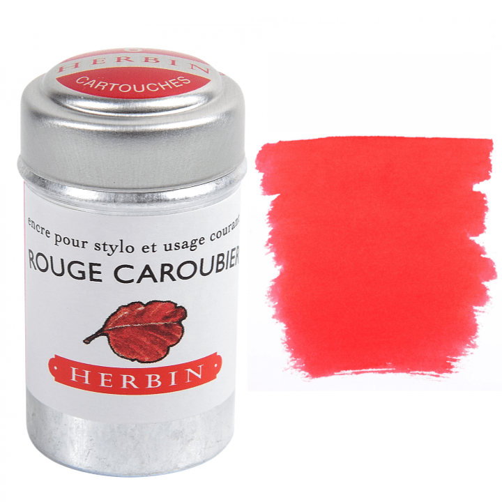 Favorite Story Exaclair Rouge Caroubier (Red Carob) Herbin Fountain Pen Ink Cartridges - Tin of 6