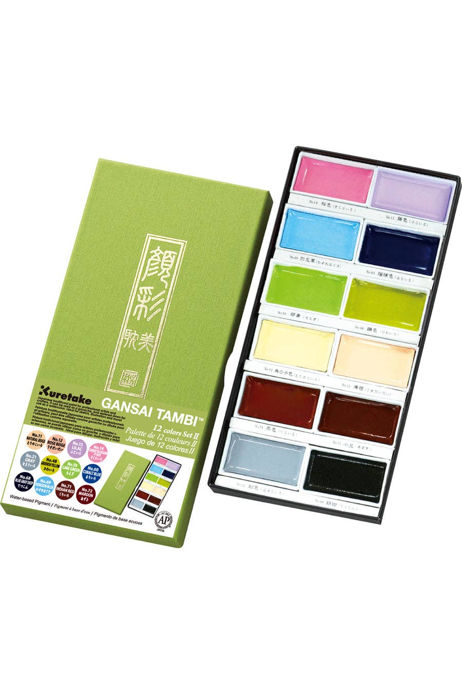 Favorite Story Chartpak, Inc. 18 Color Set Kuretake® Gansai Tambi Watercolor Pans