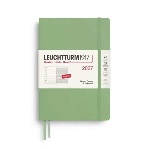 Favorite Story Planner LEUCHTTURM1917 Sage Leuchtturm Weekly Planner & Notebook 2027, 12 Months, Ruled A5
