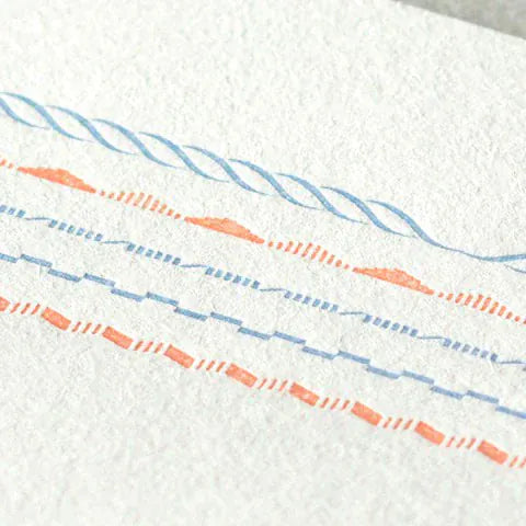Favorite Story Midori Midori Letterpress Letter Set - Blue Frame