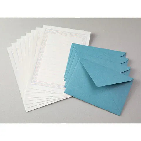 Favorite Story Midori Midori Letterpress Letter Set - Blue Frame
