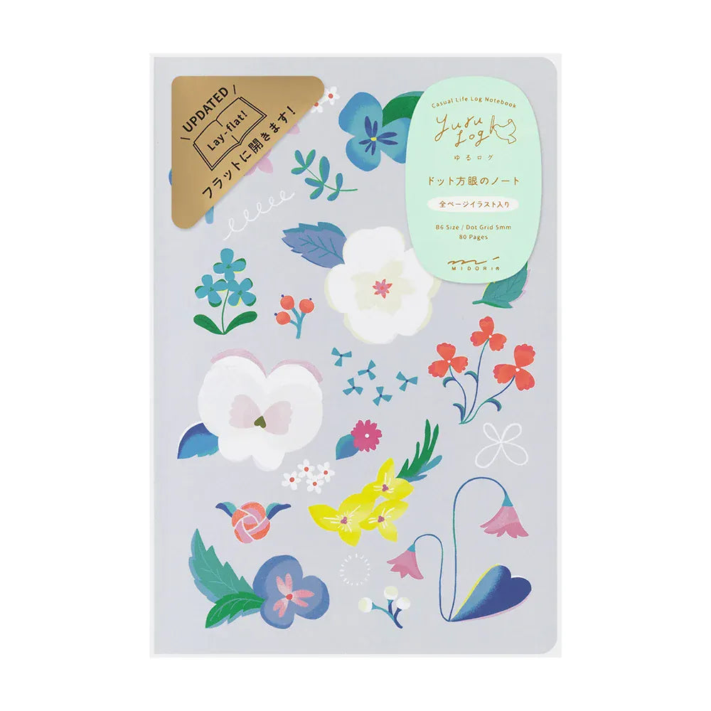 Favorite Story Notebook Midori Midori Yuru Log Notebook B6, Floral