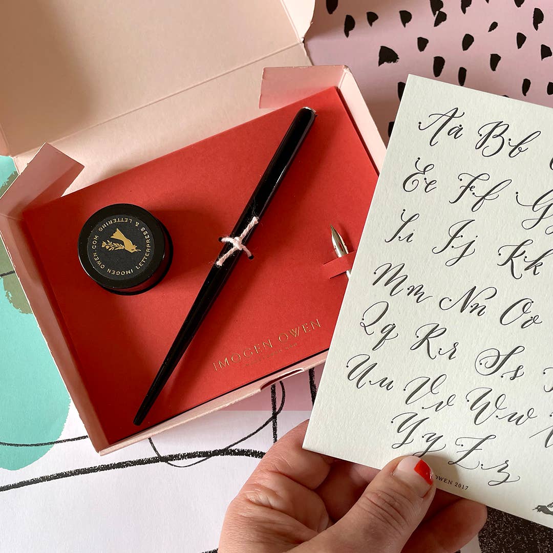 Favorite Story IMOGEN OWEN BLUE BOX WITH JADE GREEN INNER Modern Calligraphy Essential Kit