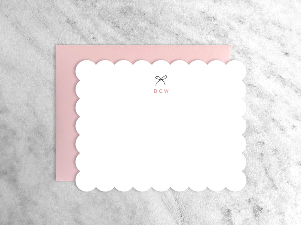 Favorite Story Scalloped Pink Personalized Stationery