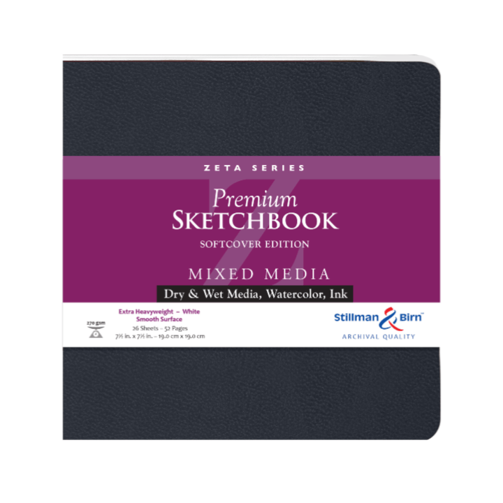 Favorite Story Exaclair 7.5 x 7.5 Square SOFTCOVER Stillman & Birn Mixed Media Sketchbook -Zeta Series