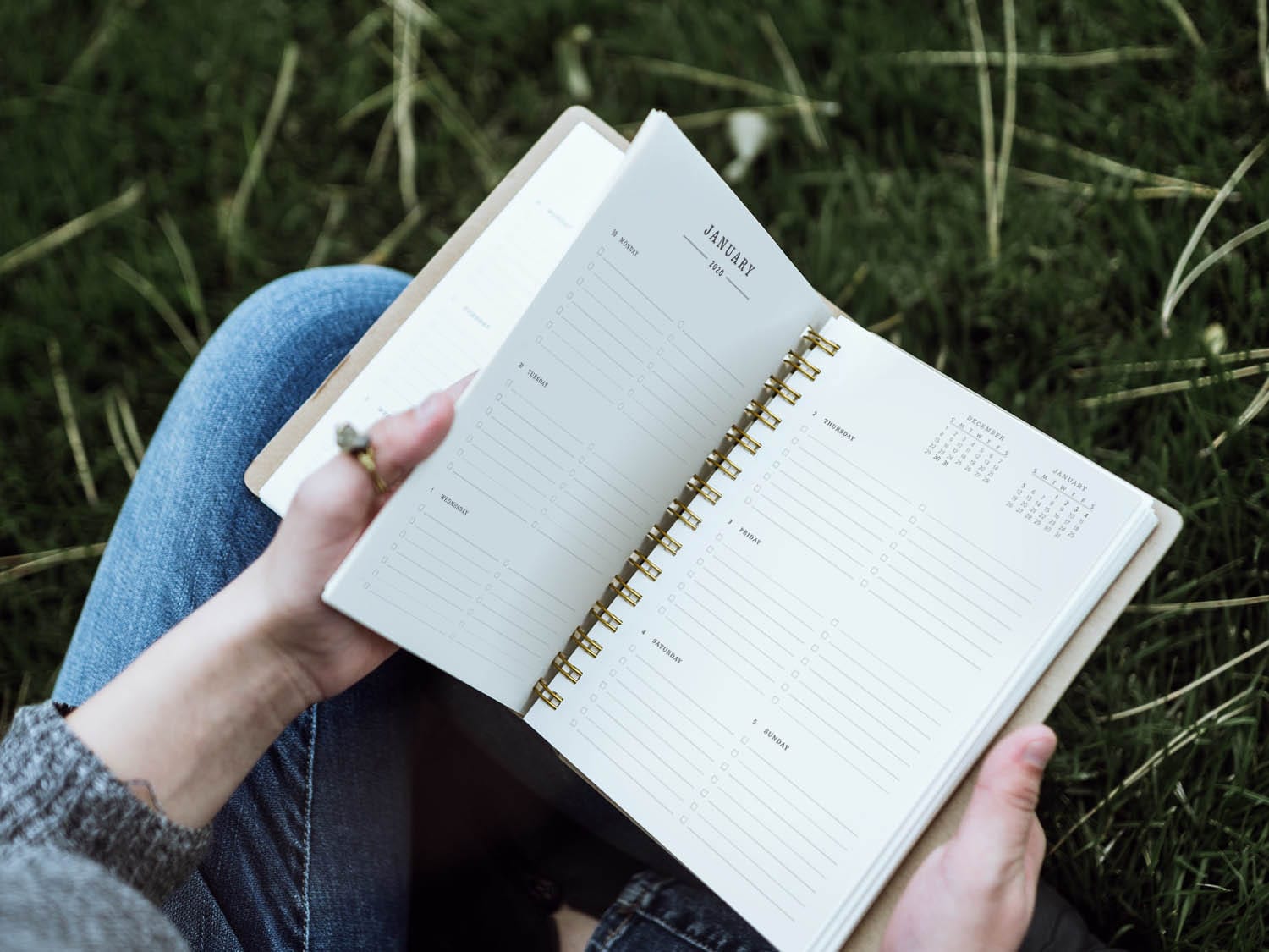 Favorite Story Planner Monogram 12-month Planner - Kraft