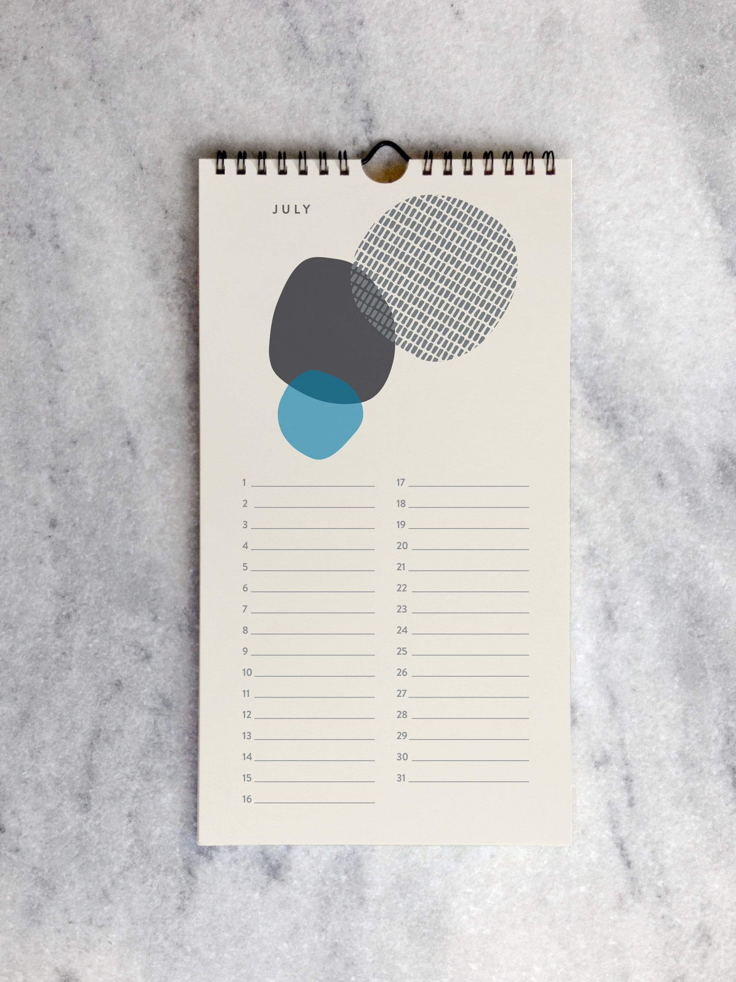Calendar Favorite Story Abstract Art Celebration Calendar
