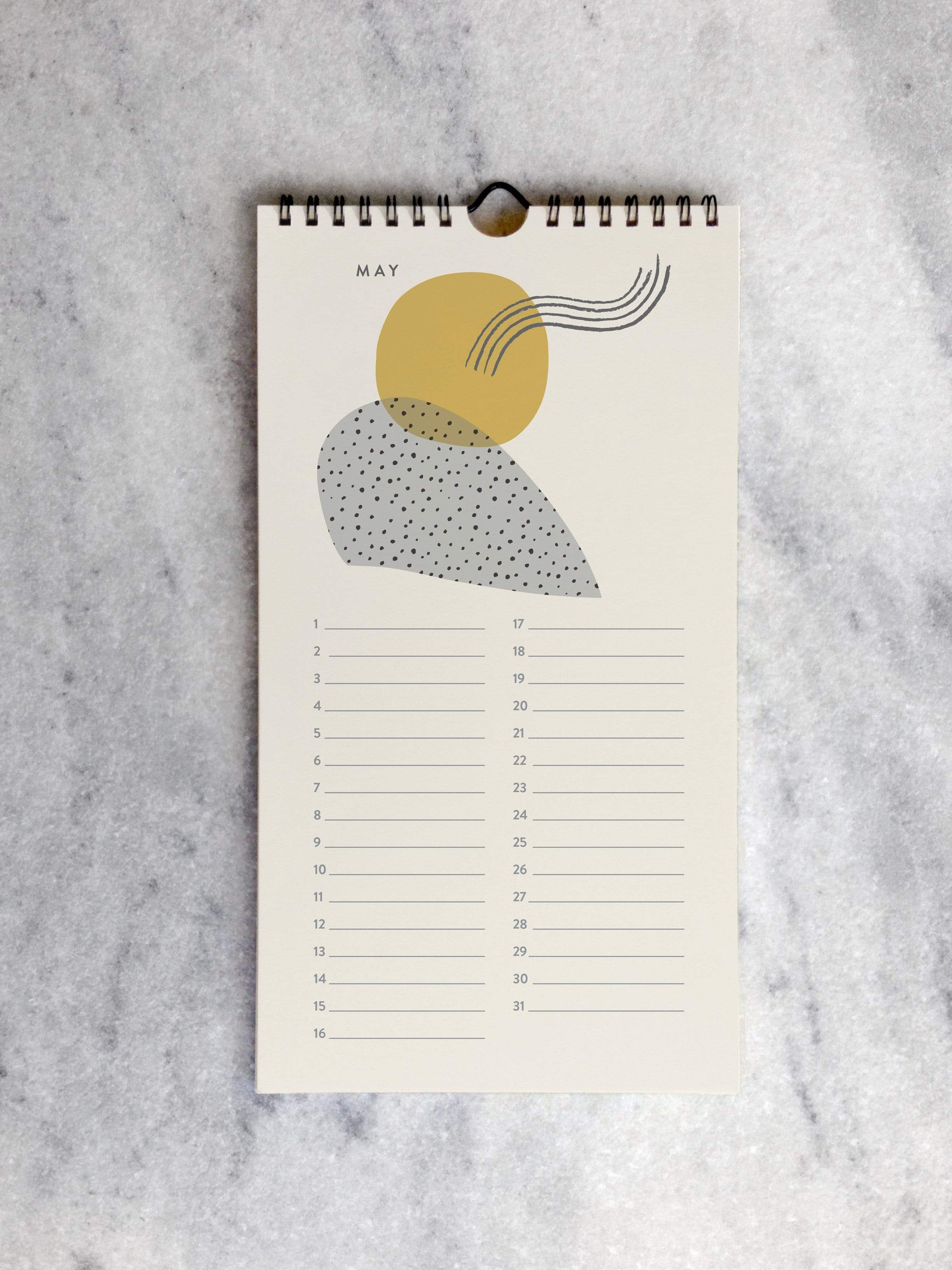 Calendar Favorite Story Abstract Art Celebration Calendar