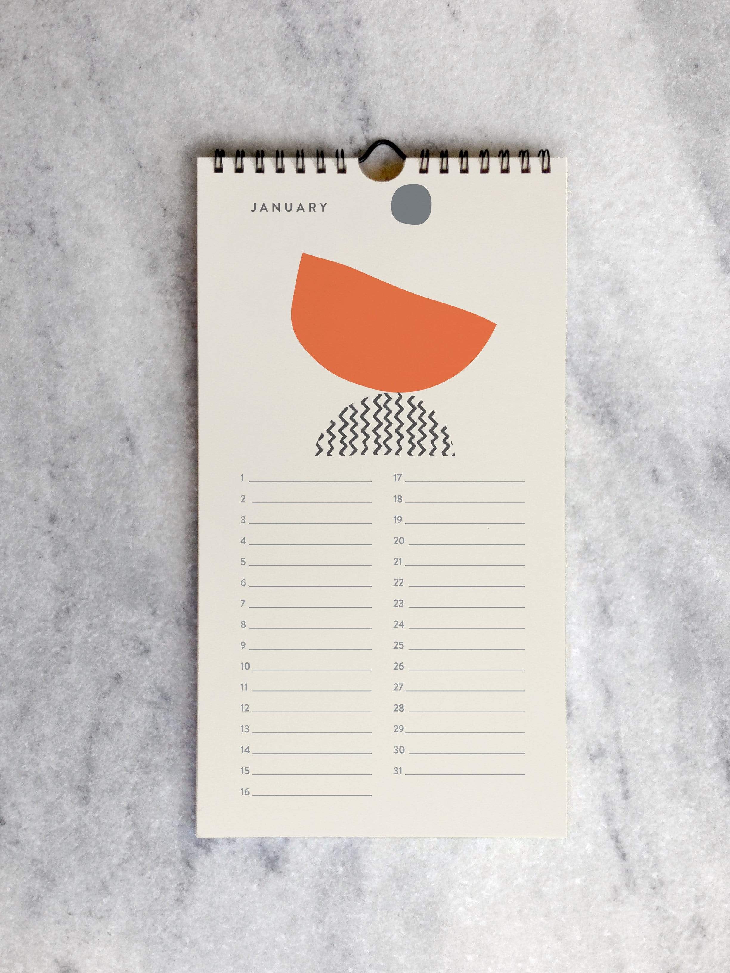 Calendar Favorite Story Abstract Art Celebration Calendar
