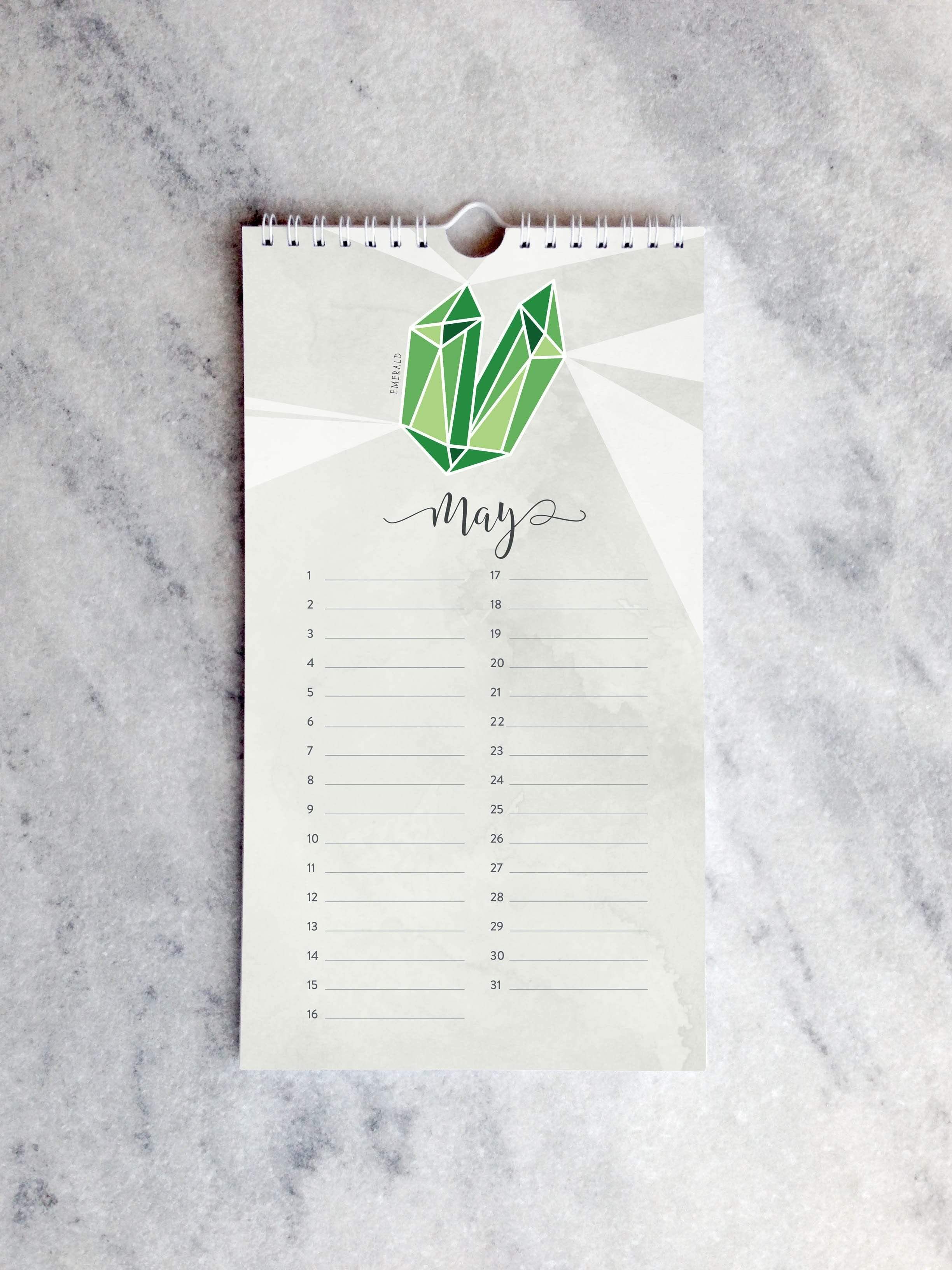 Calendar Favorite Story Birthstone Celebration Calendar