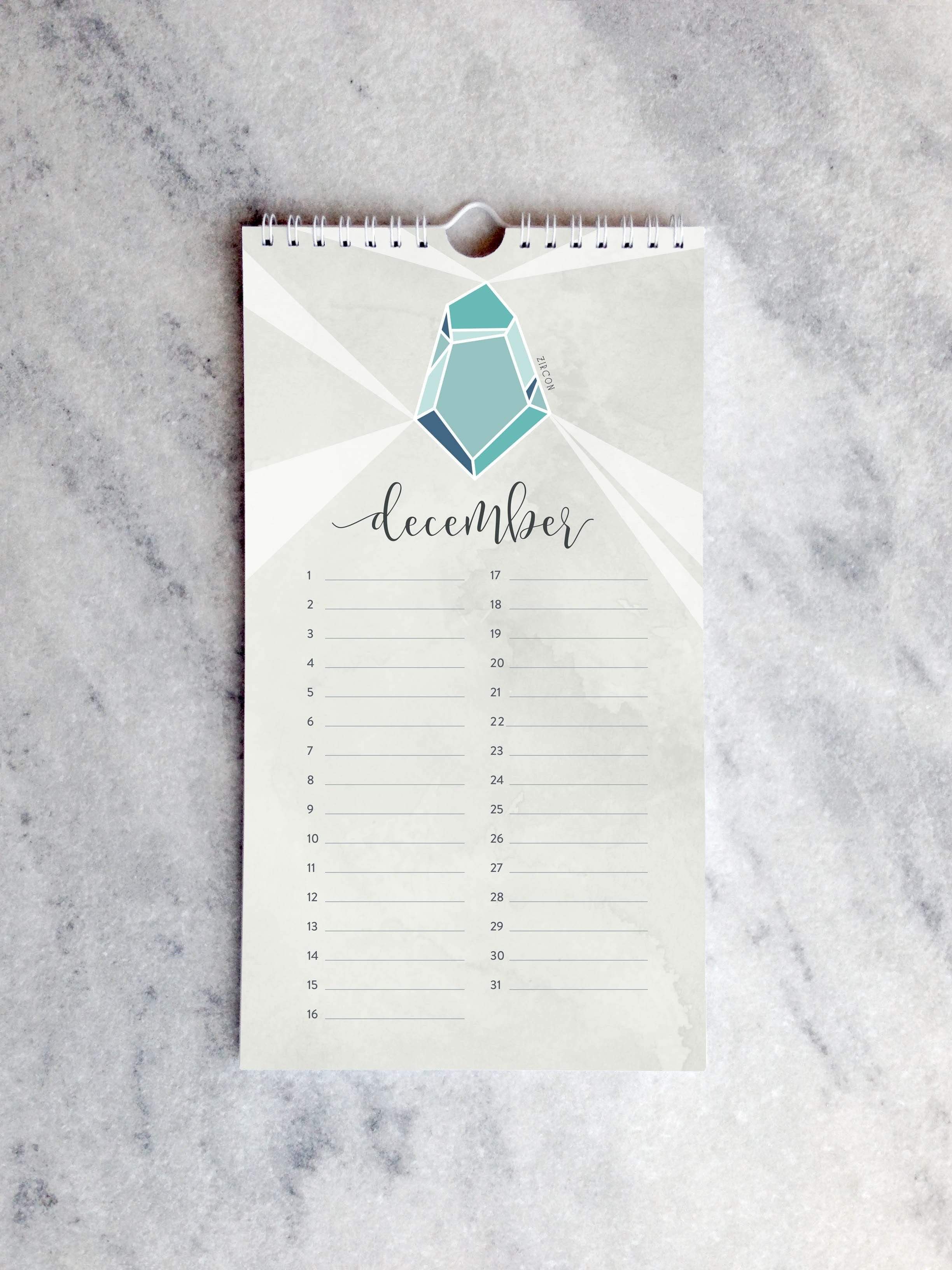 Calendar Favorite Story Birthstone Celebration Calendar