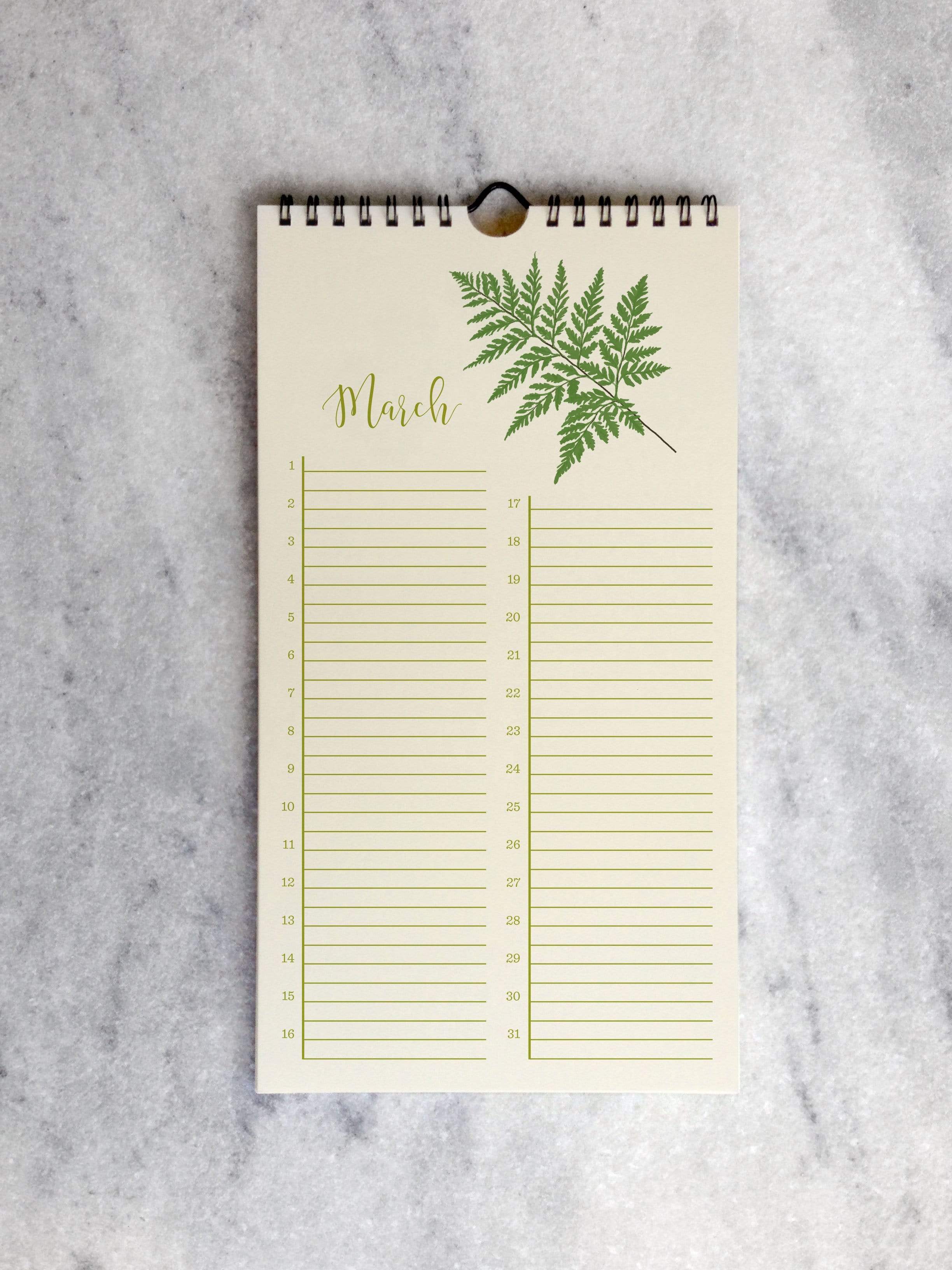 Calendar Favorite Story Fern Celebration Calendar