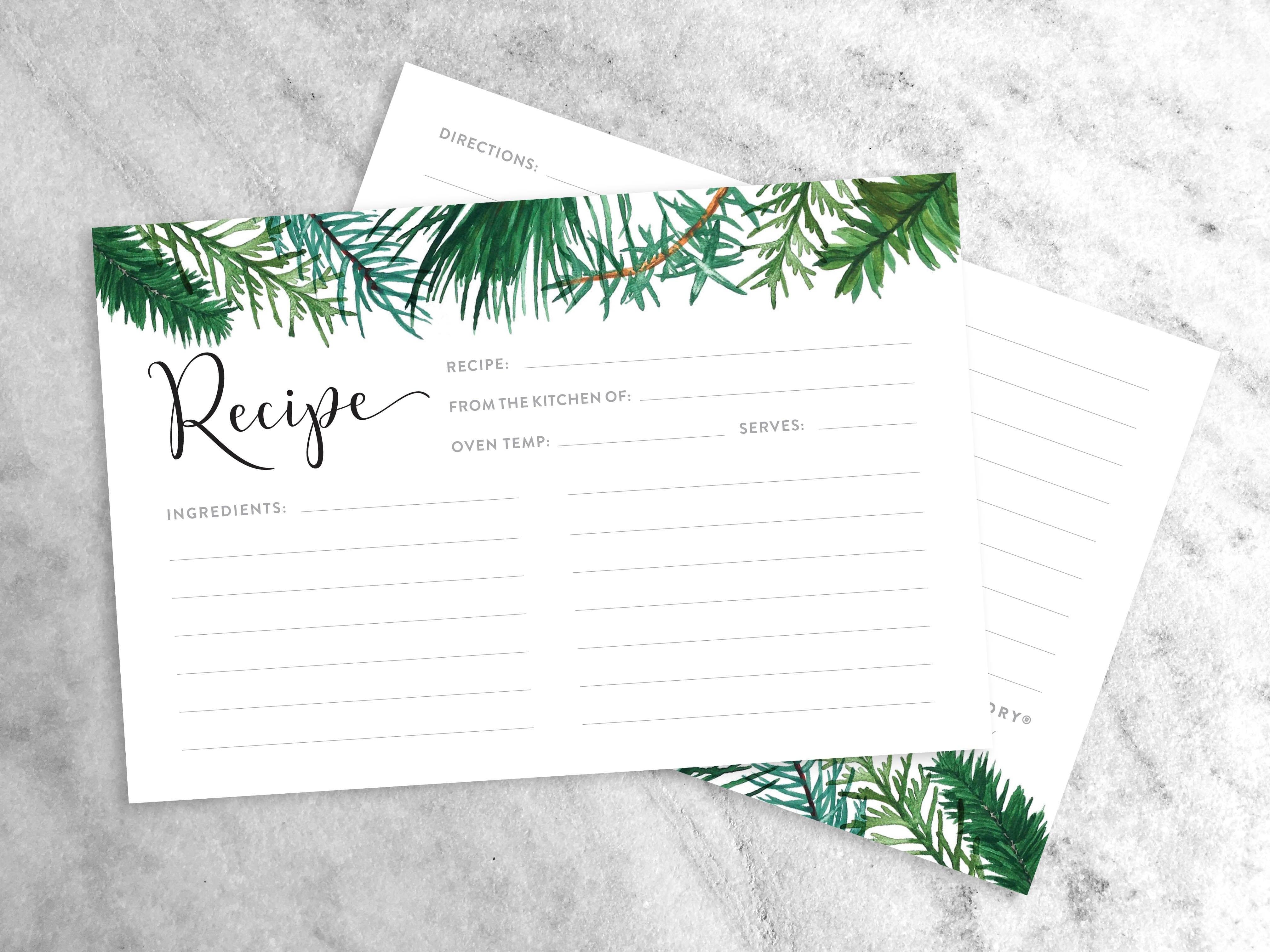 Recipe Cards Favorite Story Evergreen Recipe Cards