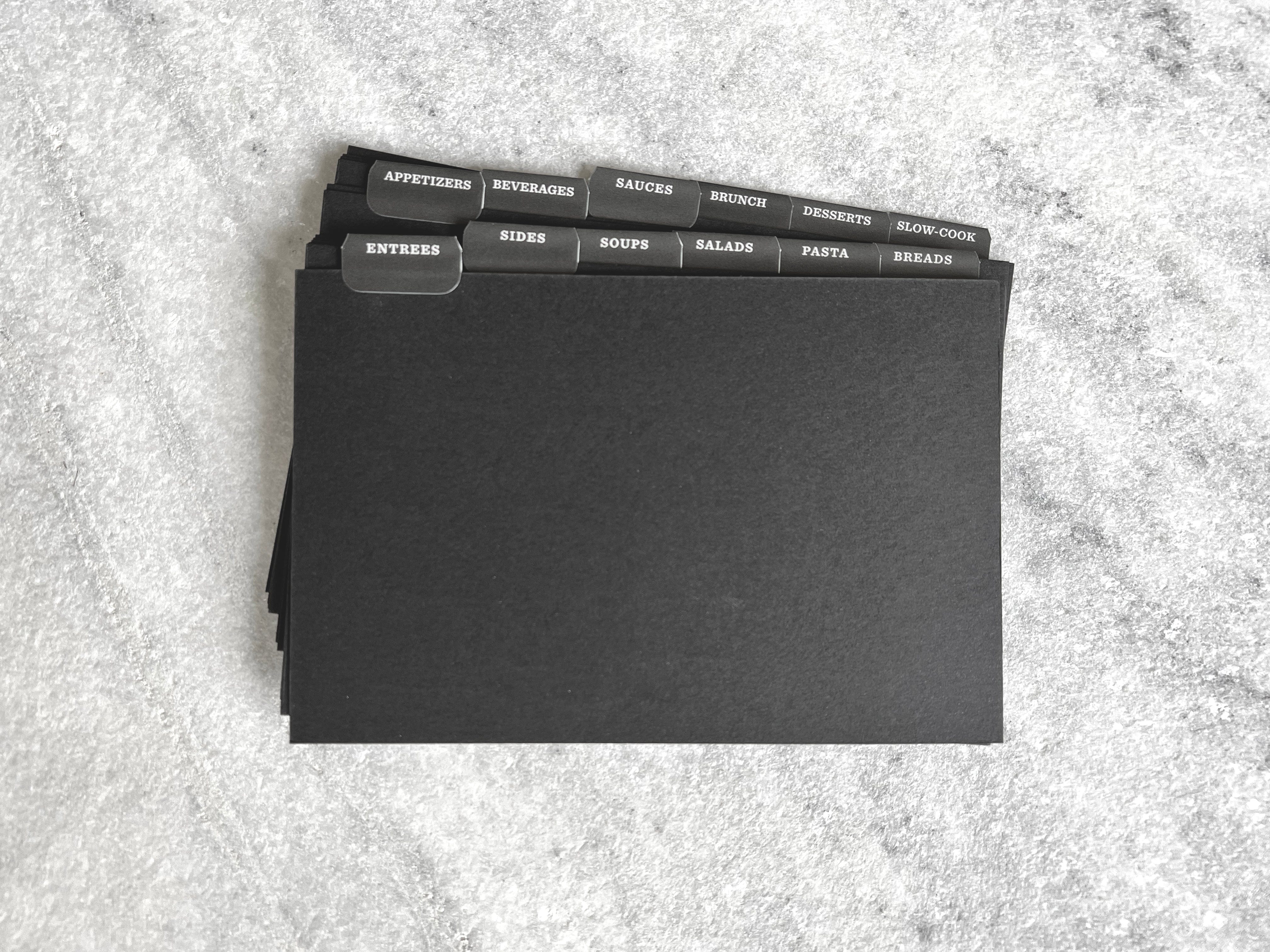 Favorite Story Recipe Dividers Slate Black Recipe Card Dividers & Tabs