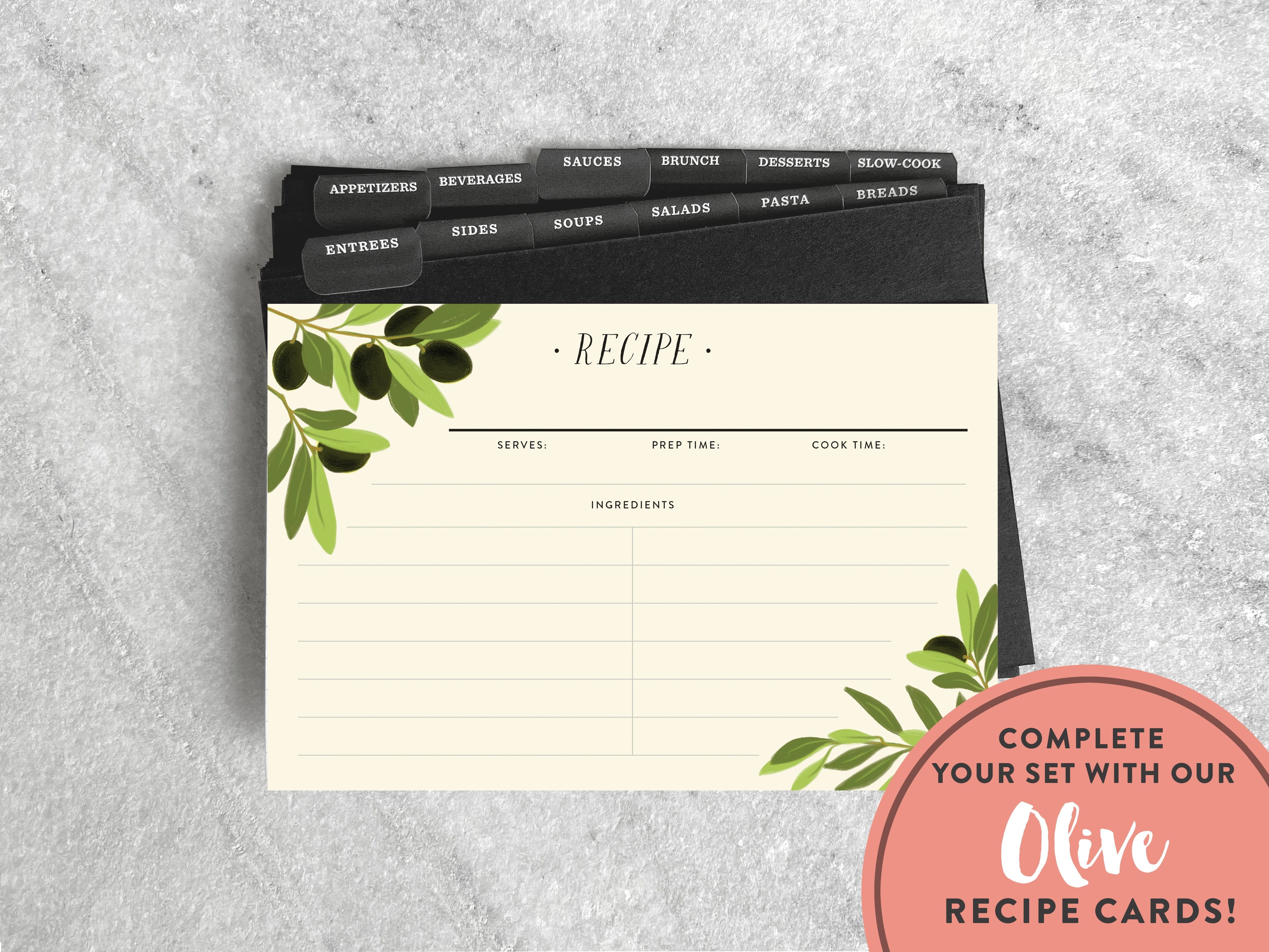 Favorite Story Recipe Dividers Slate Black Recipe Card Dividers & Tabs