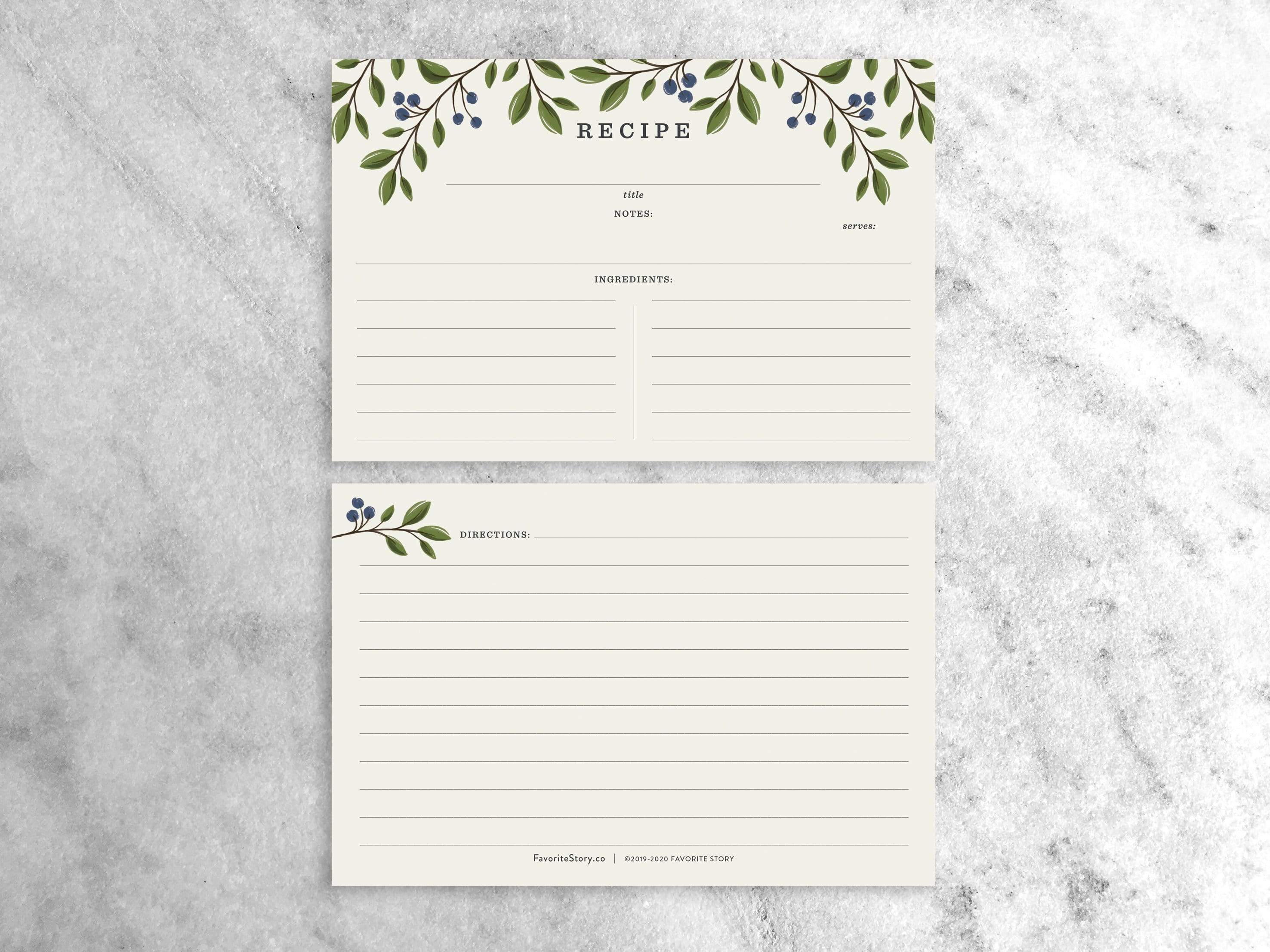 Recipe Cards Favorite Story Wild Berries Recipe Cards