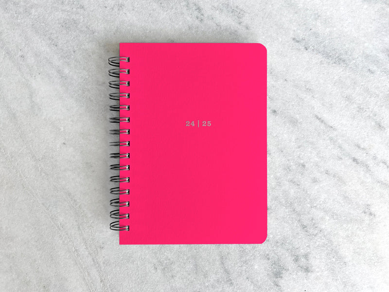Favorite Story Hardcover Planner "24 | 25" Aug 2024 - July 2025 / hot pink 12-Month Planner - Chartreuse Board Cover