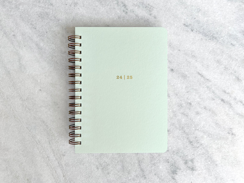 Favorite Story Hardcover Planner "24 | 25" Aug 2024 - July 2025 / mint 12-Month Planner - Gray Board Cover
