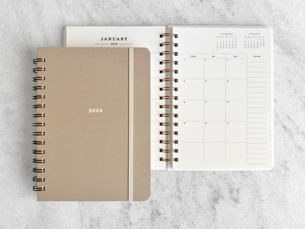 Favorite Story Hardcover Planner "2024" 12-Month Planner - Taupe Hard Cover