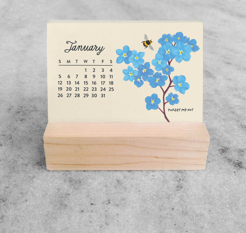 Favorite Story Mini Desk Calendar Botanicals 2025 Mini Desk Calendar