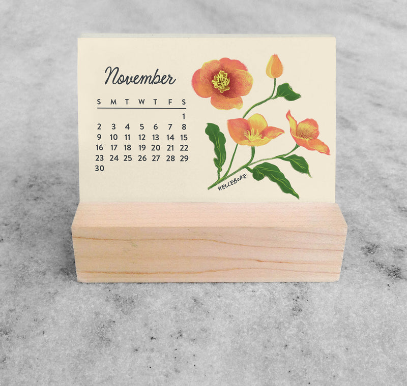 Favorite Story Mini Desk Calendar Botanicals 2025 Mini Desk Calendar