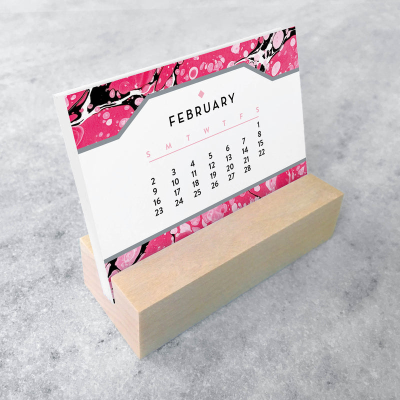 Favorite Story Mini Desk Calendar Marbled Paper 2025 Mini Desk Calendar