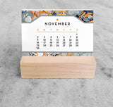 Favorite Story Mini Desk Calendar Marbled Paper 2025 Mini Desk Calendar