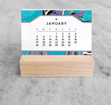 Favorite Story Mini Desk Calendar Marbled Paper 2025 Mini Desk Calendar