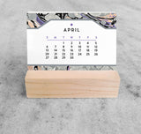 Favorite Story Mini Desk Calendar Marbled Paper 2025 Mini Desk Calendar