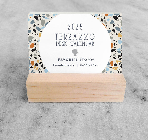 Favorite Story Mini Desk Calendar Terrazzo 2025 Mini Desk Calendar