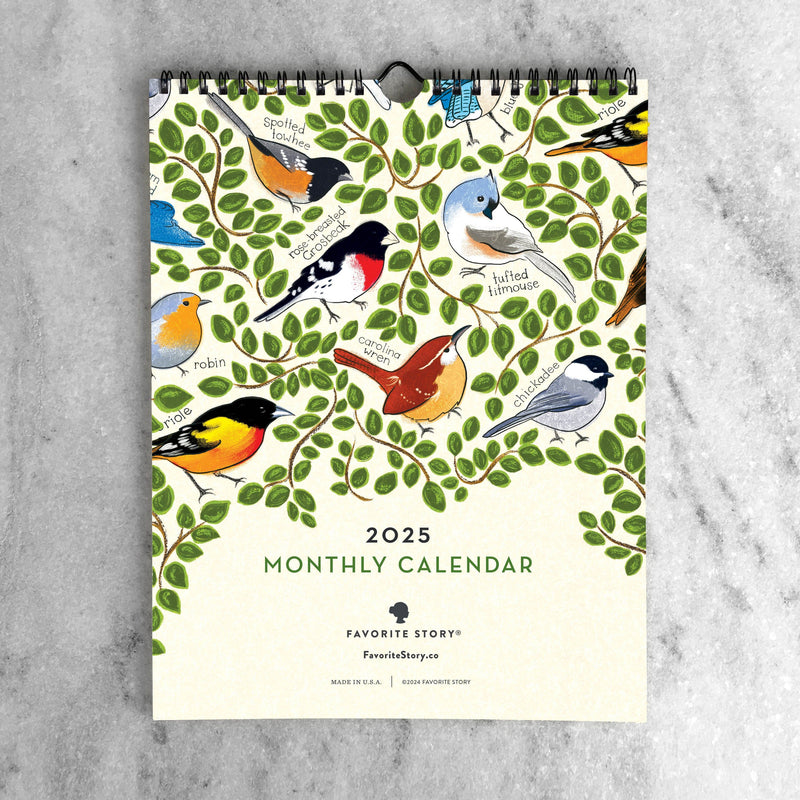 Favorite Story Monthly Calendar Feathered Friends 2025 Monthly Calendar