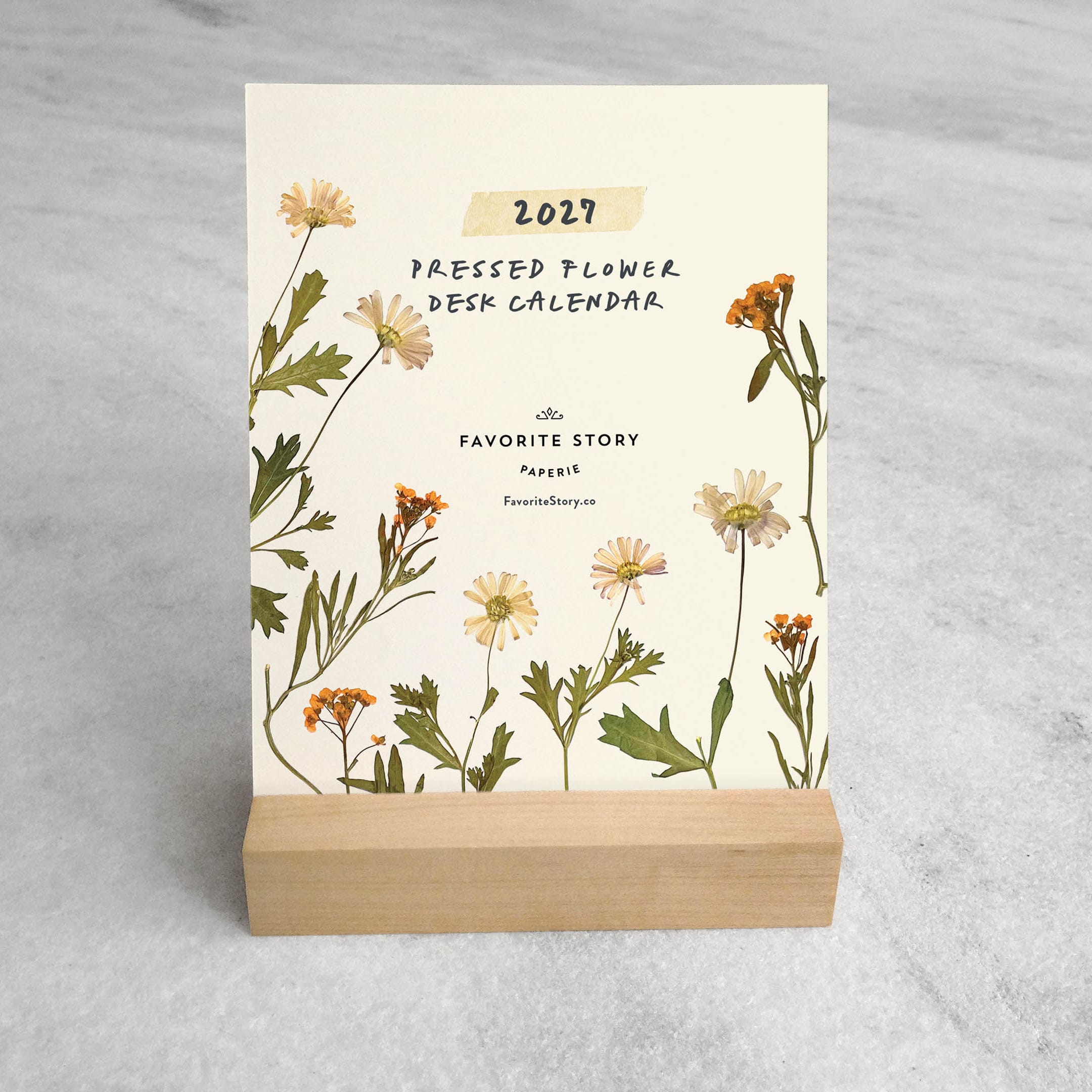 Favorite Story Desk Calendar Favorite Story 2027 Desk Calendar, Pressed Flowers