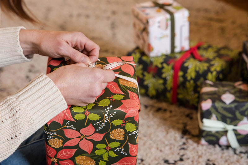 Poinsettias Gift Wrap